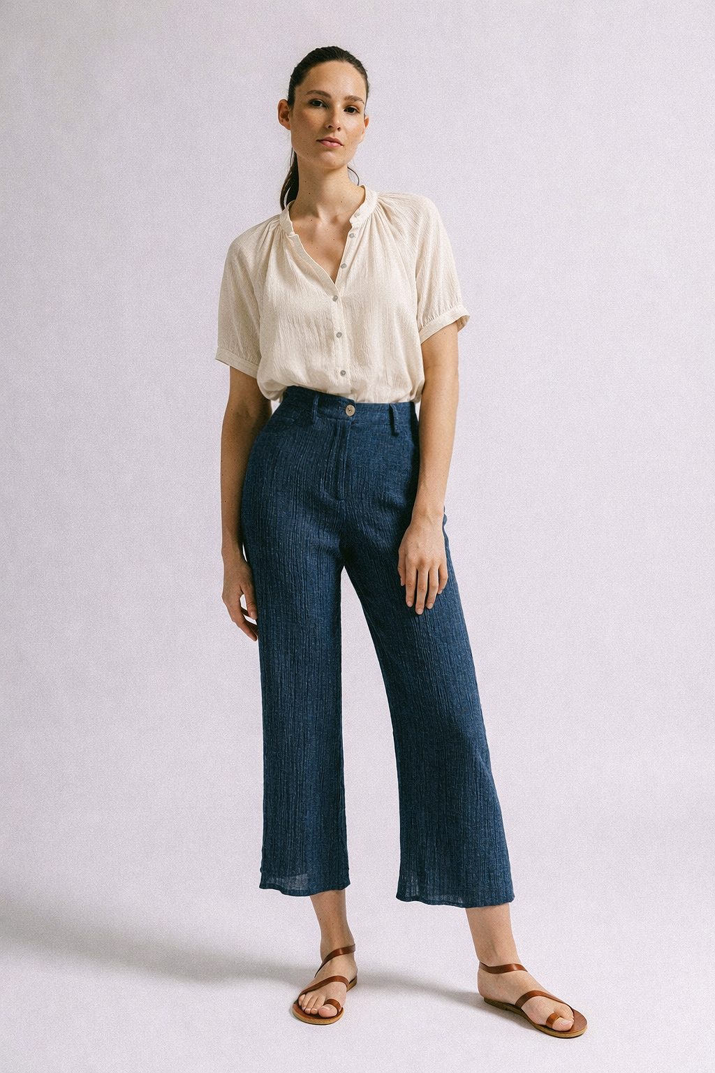 Blusa morera crinckle cruda