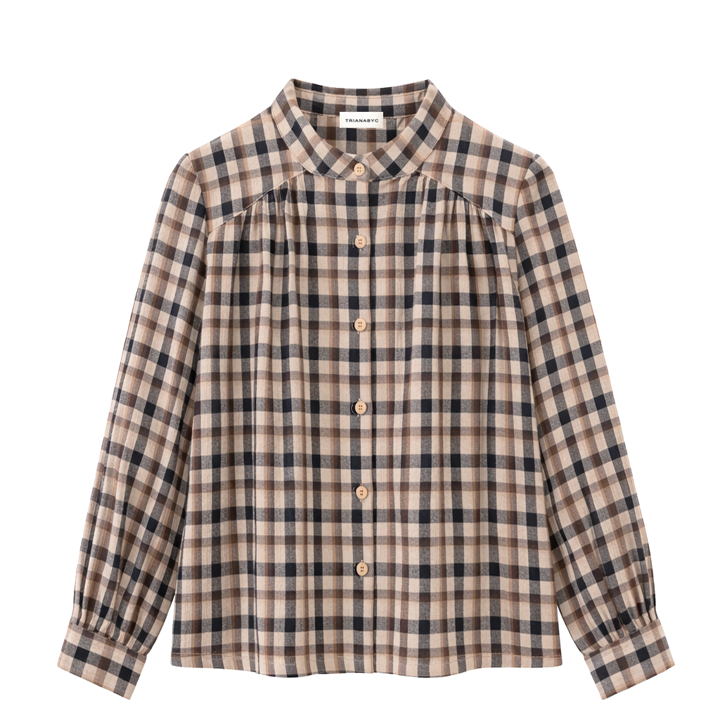 Blusa sidney cuadros algodón orgánico