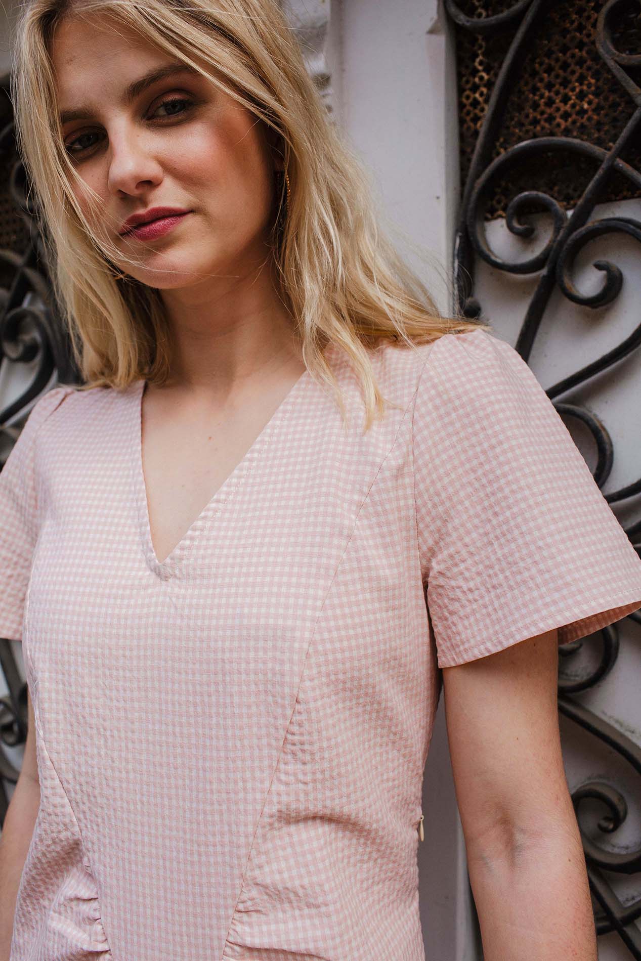 Pink gingham PALMA dress