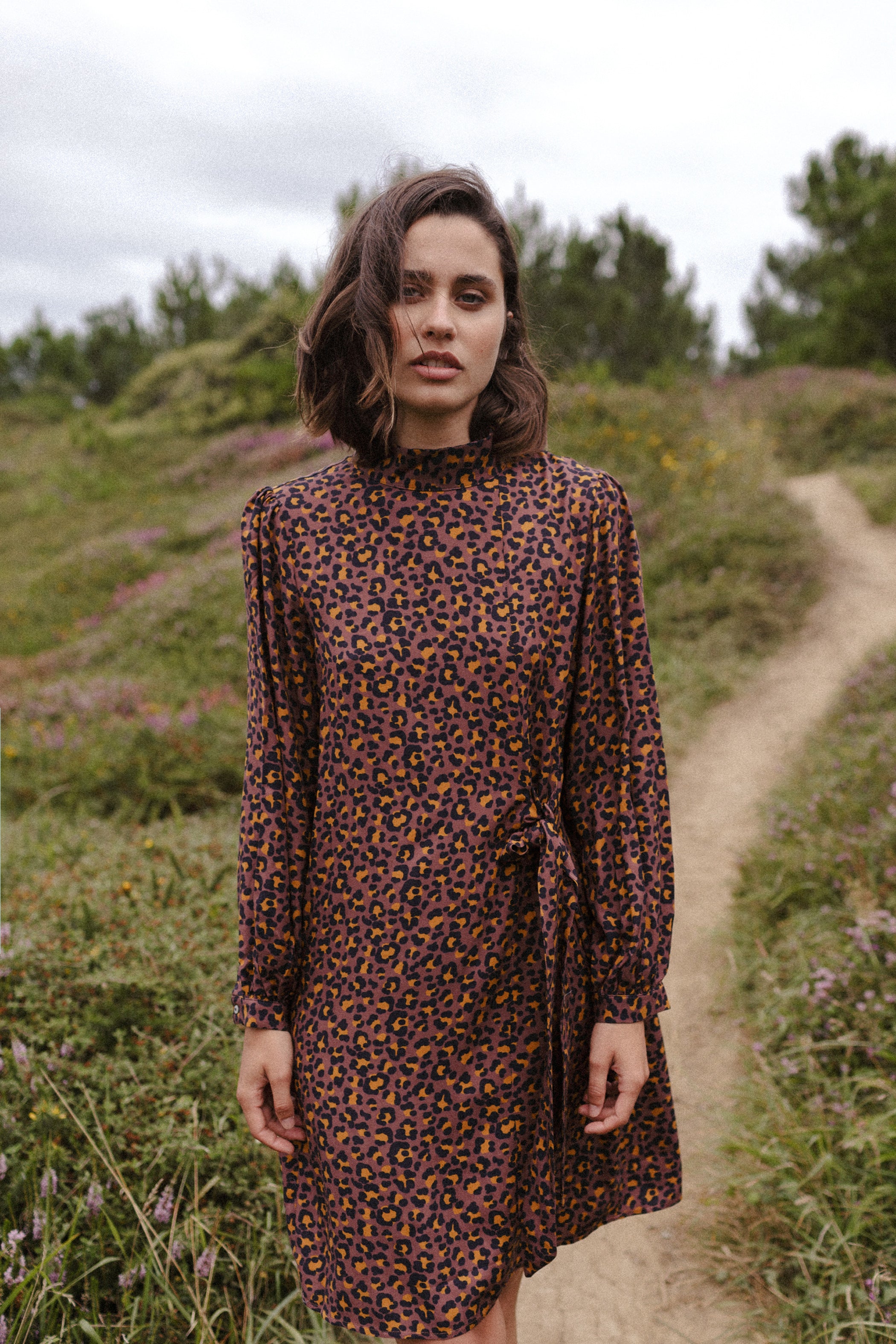 Vestido LAVAL ANIMAL PRINT chocolate