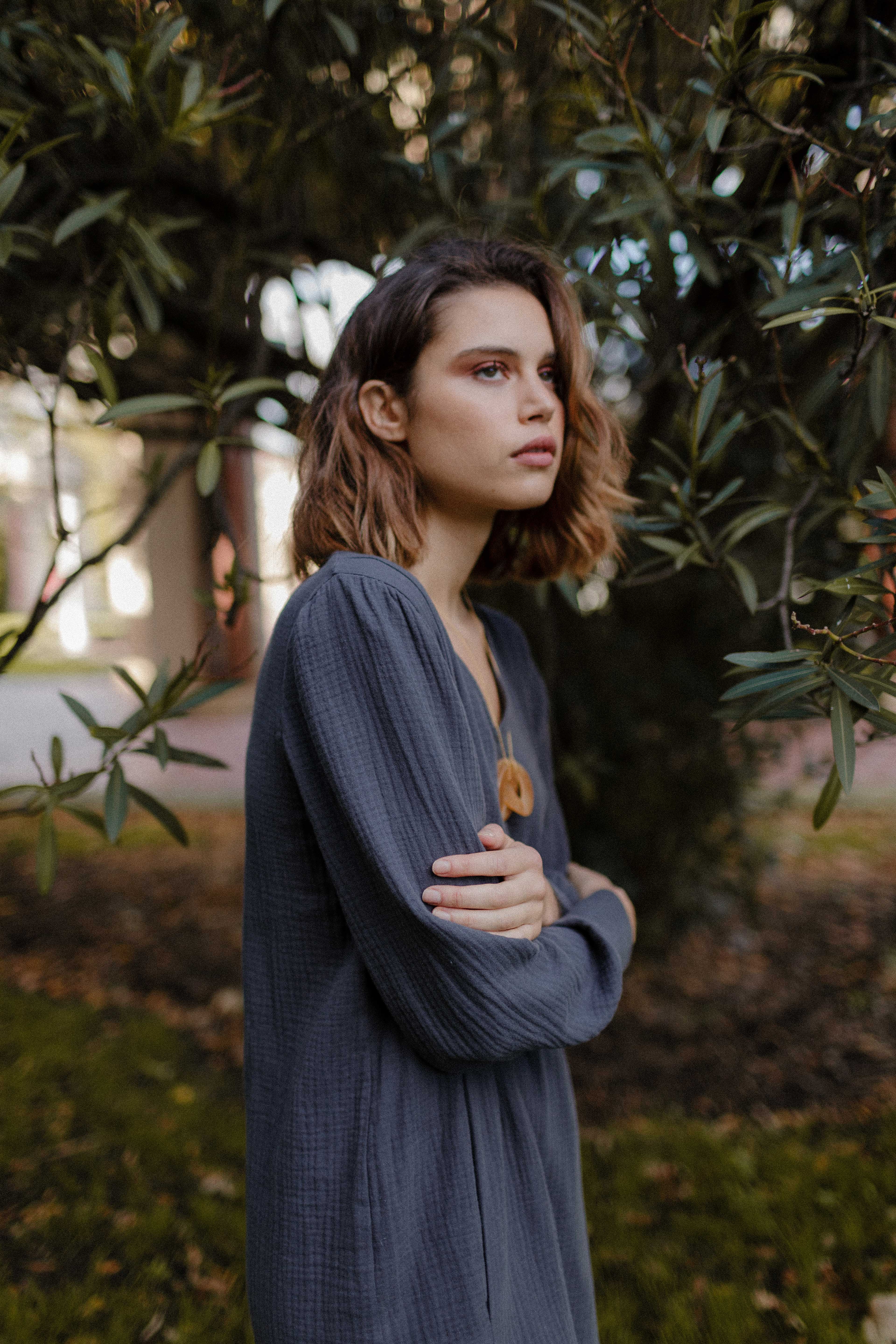 Vestido corto organic grafito