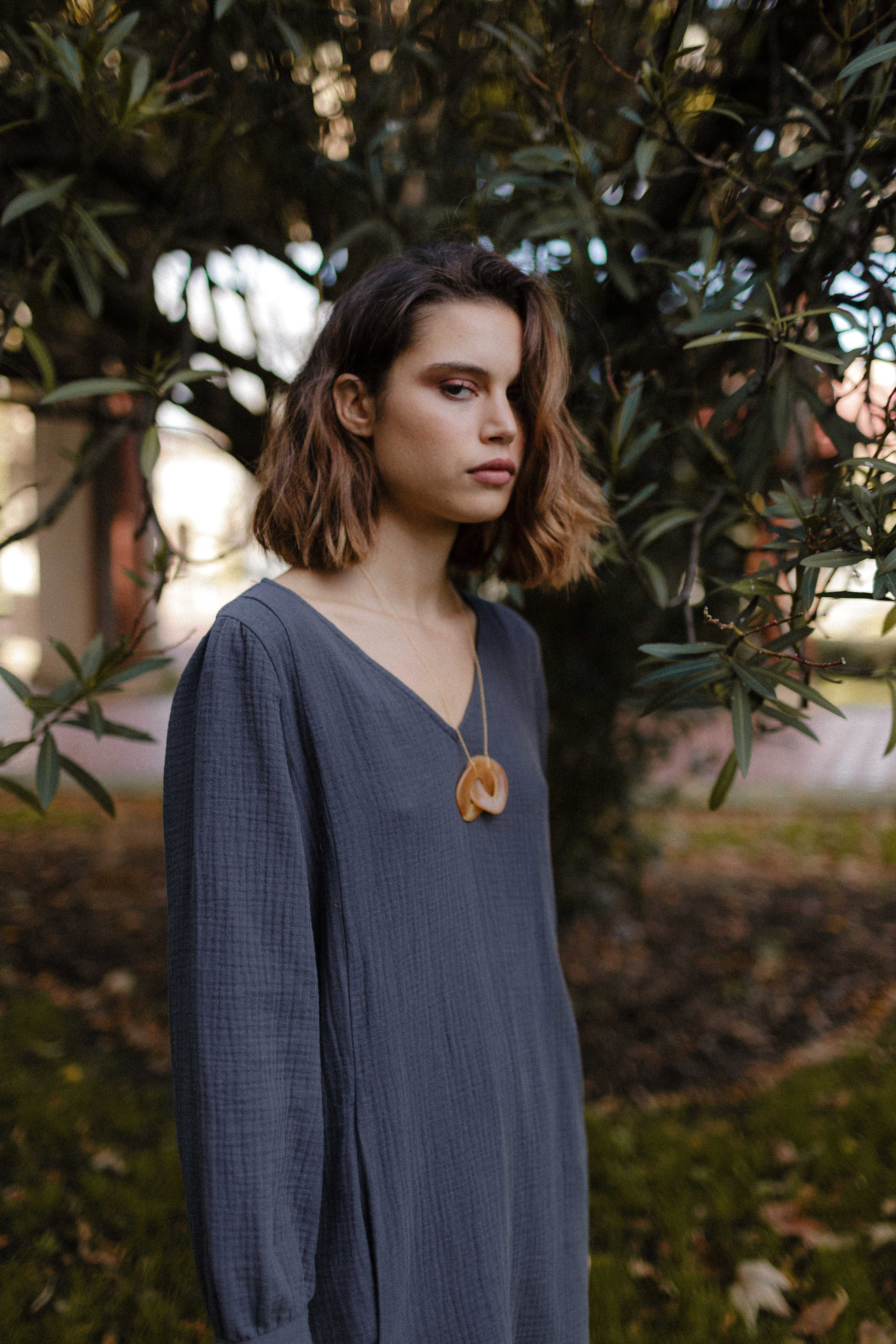 Vestido corto organic grafito