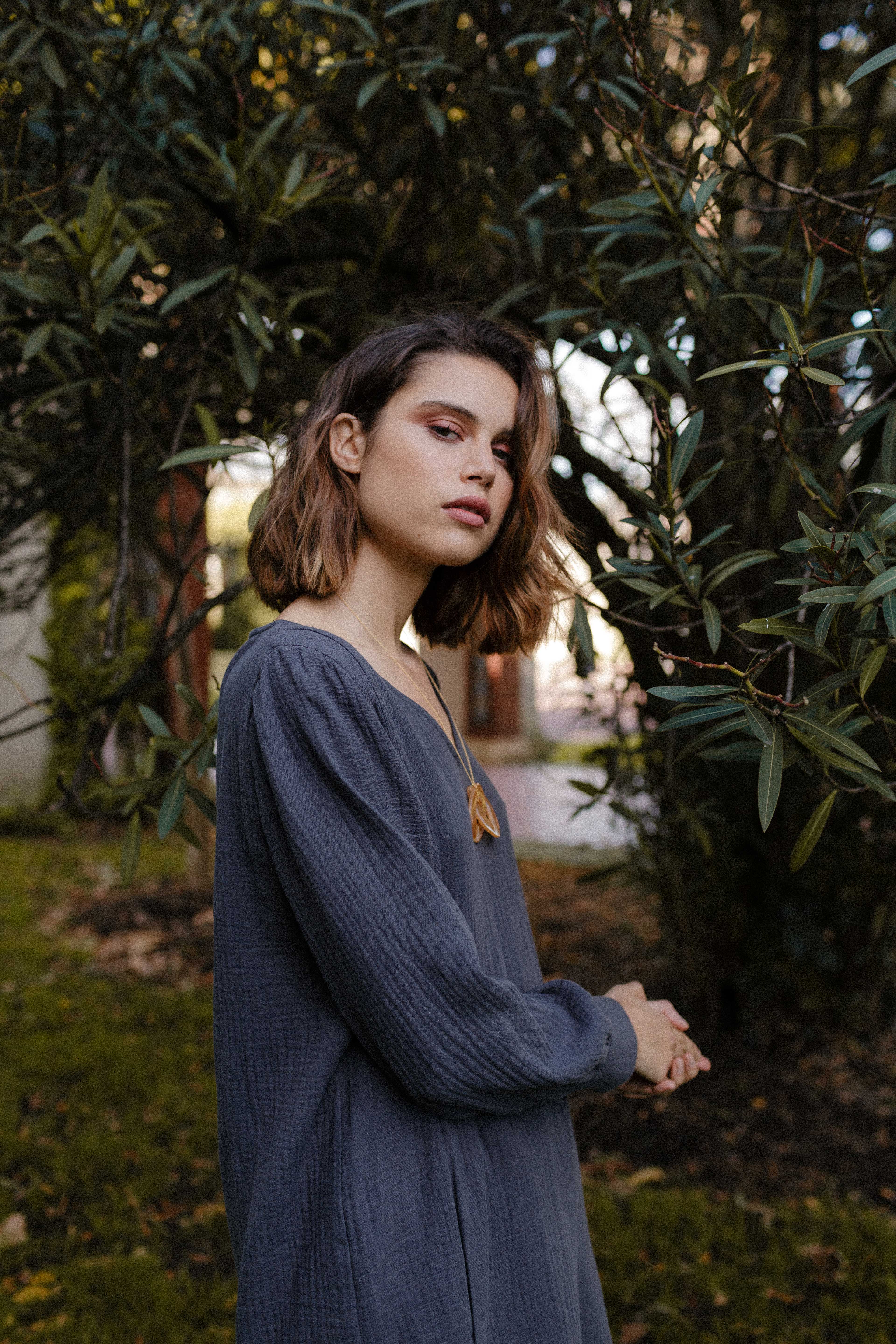 Vestido corto organic grafito