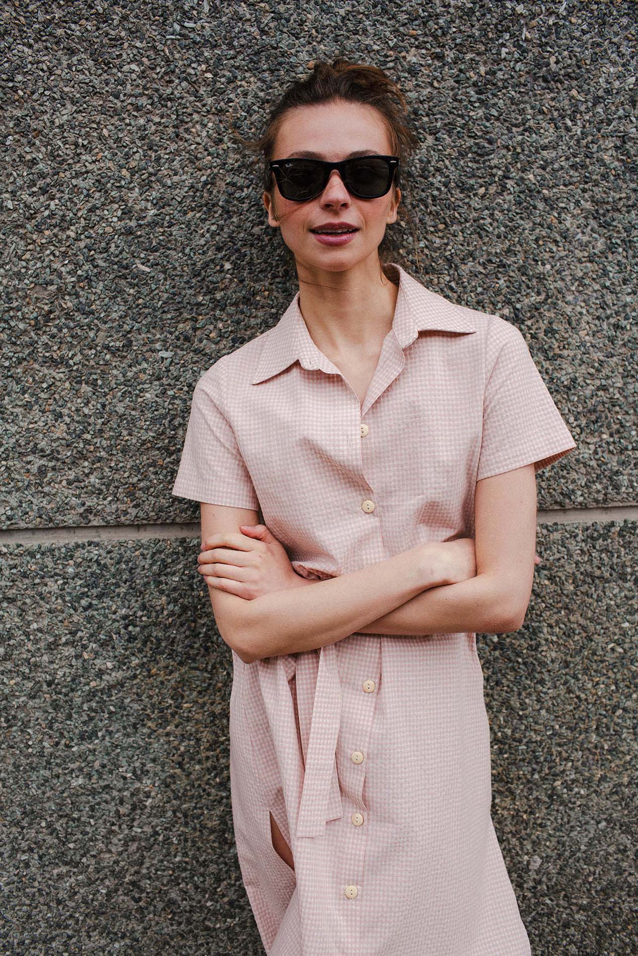 Pink gingham TULIPA dress