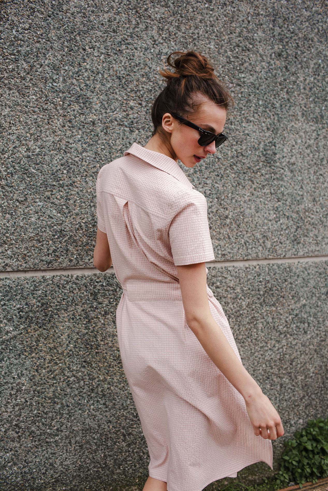 Pink gingham TULIPA dress