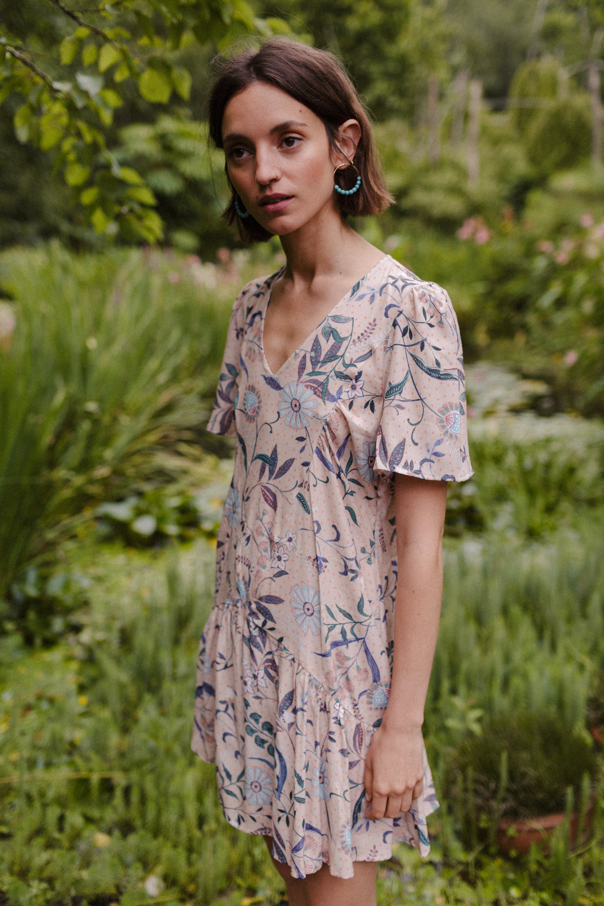 Beige multiflower PALMA dress