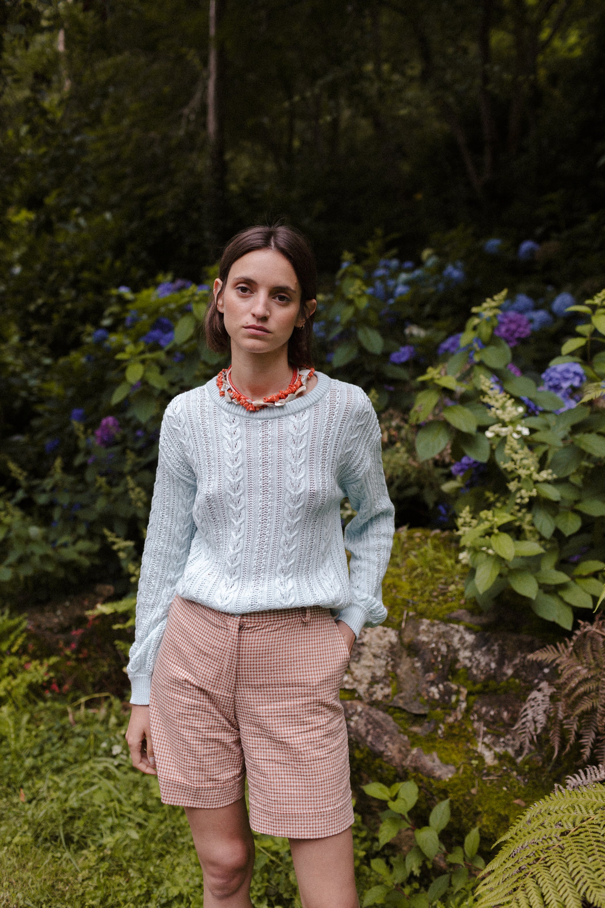 Pull maille ajourée écru