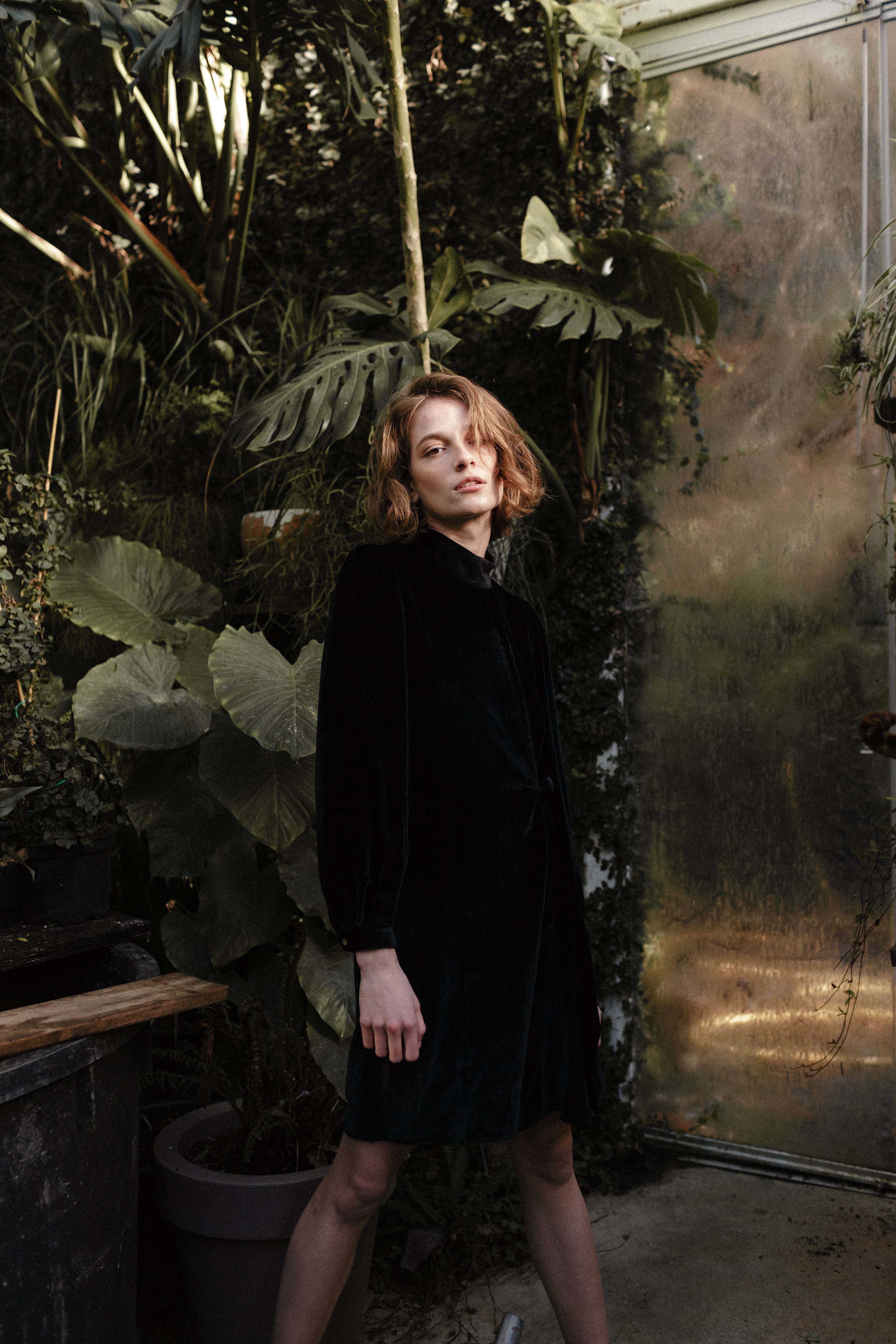 Vestido LAVAL terciopelo seda negro