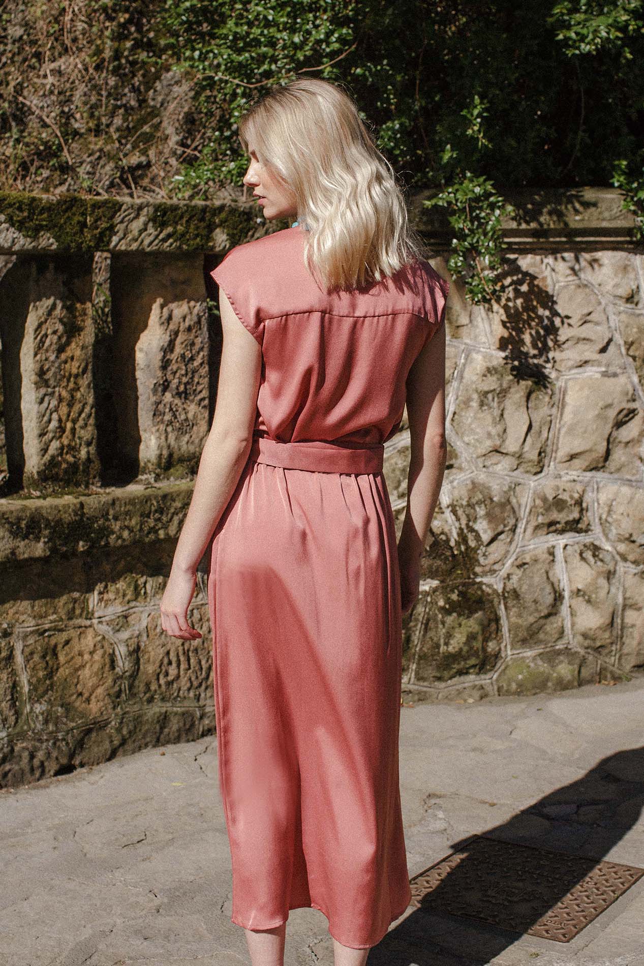 COCO satin terracotta skirt