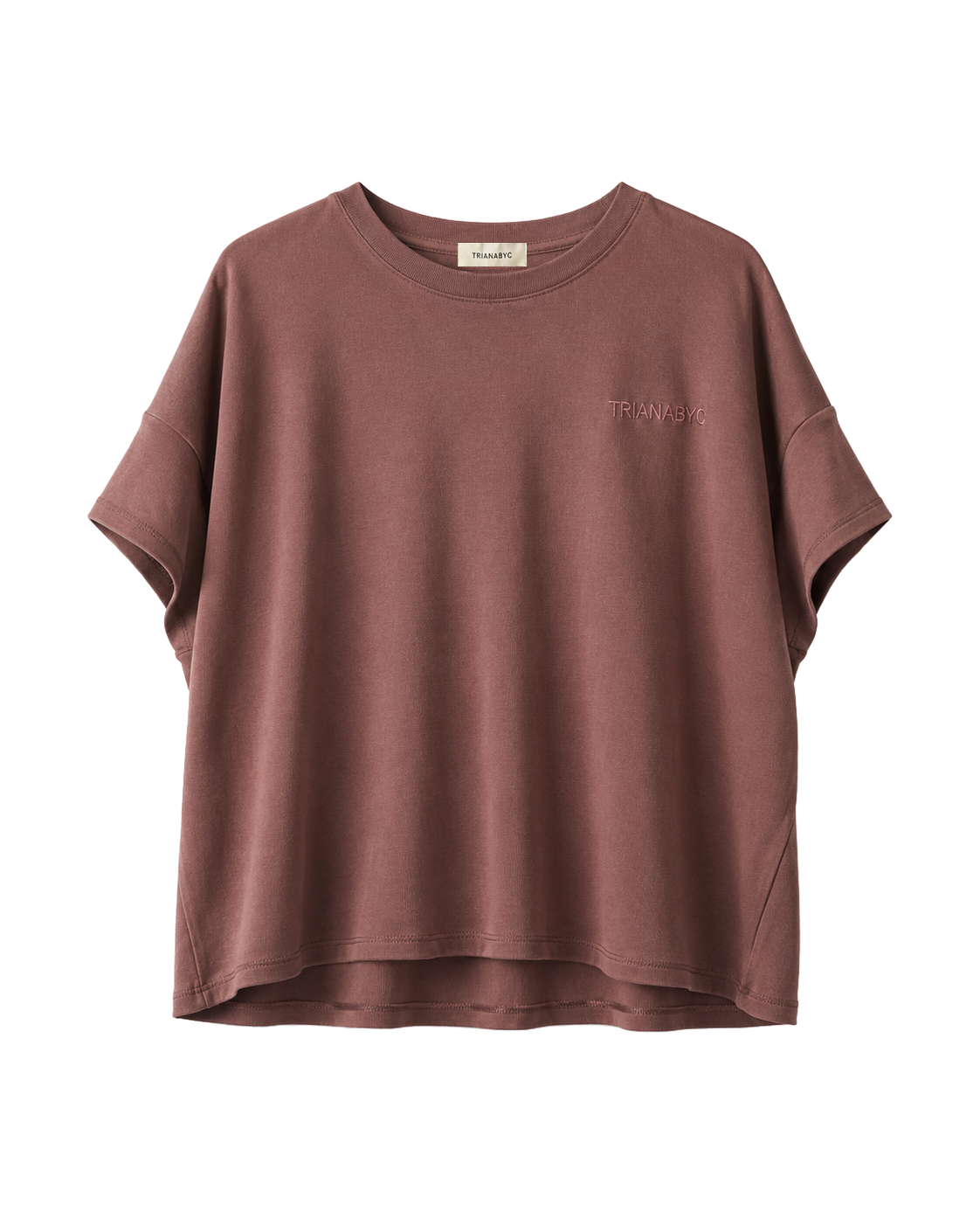 Camiseta rosa taupe bordado TRIANABYC