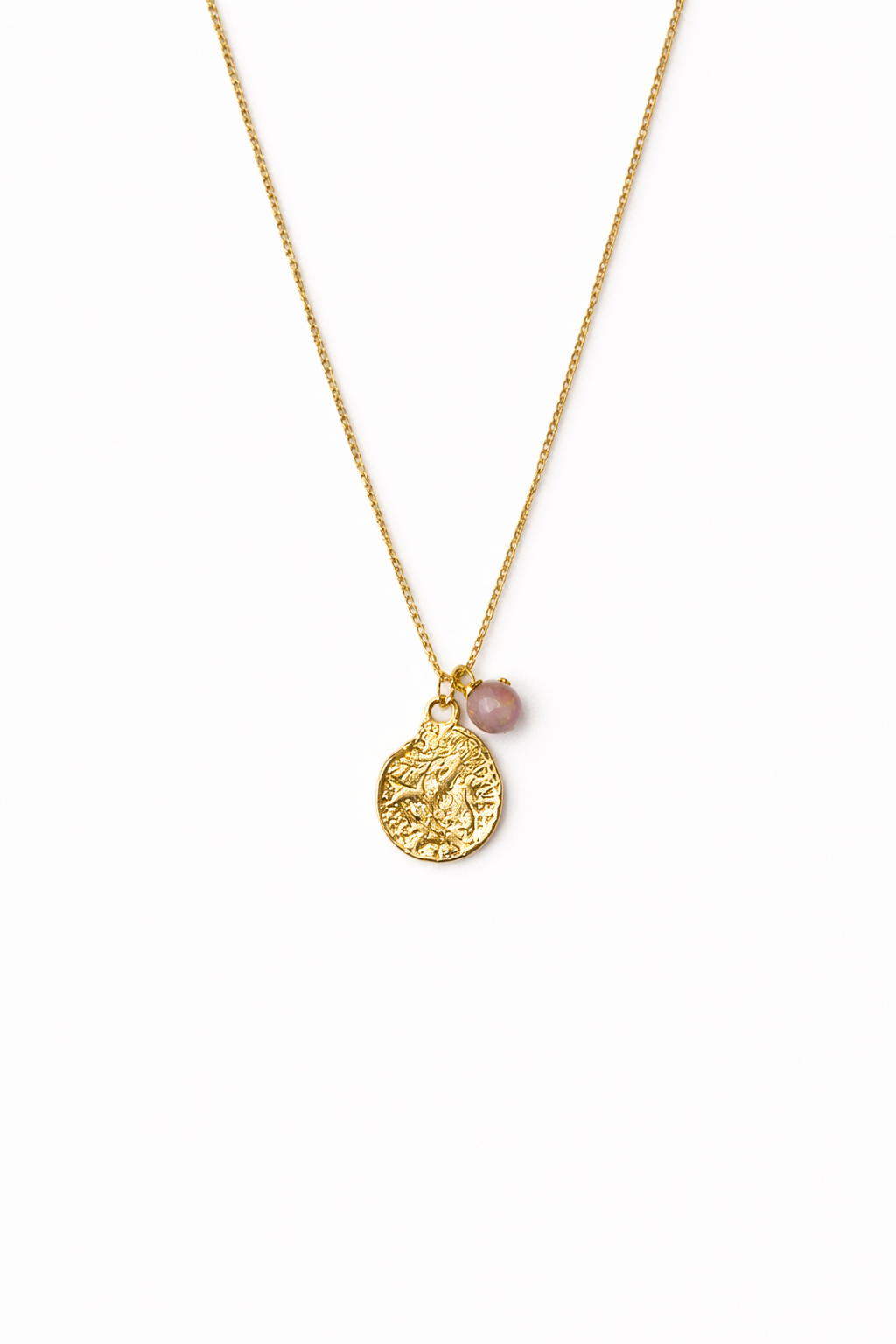 Collar moneda dorada ágata