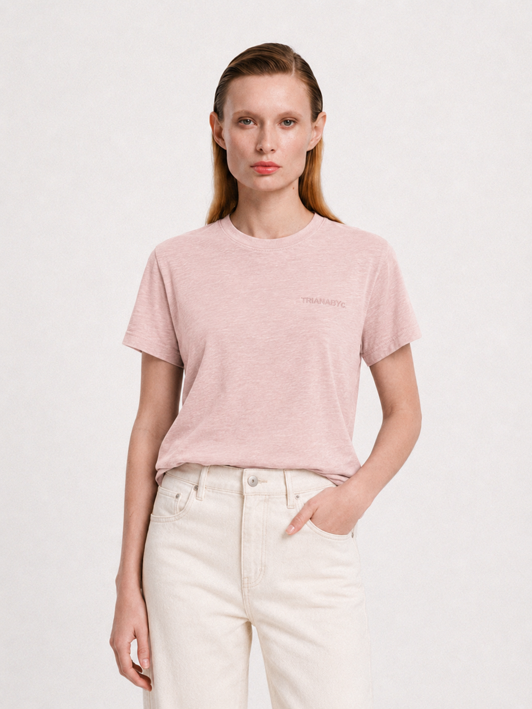 Camiseta rosa bordado TRIANABYC
