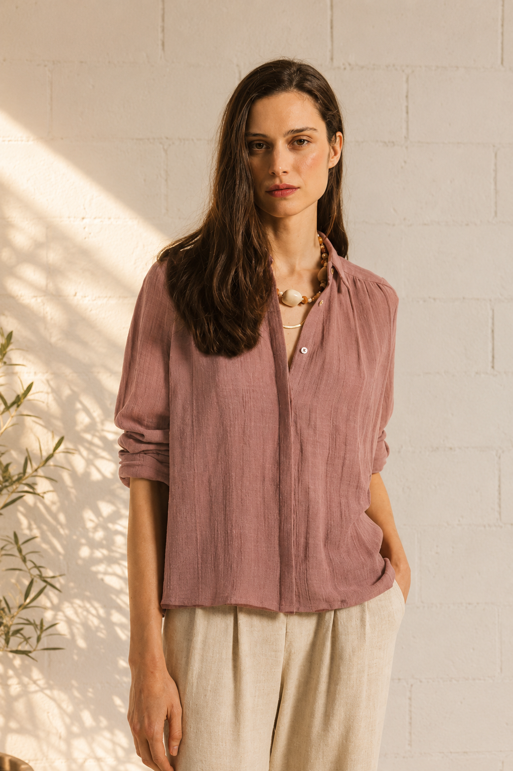 BLUSA PALMA ROSE TAUPE