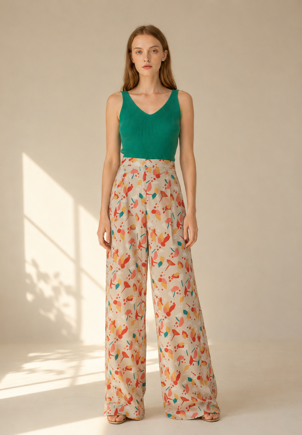 GLOSSY BLUE high flared trousers