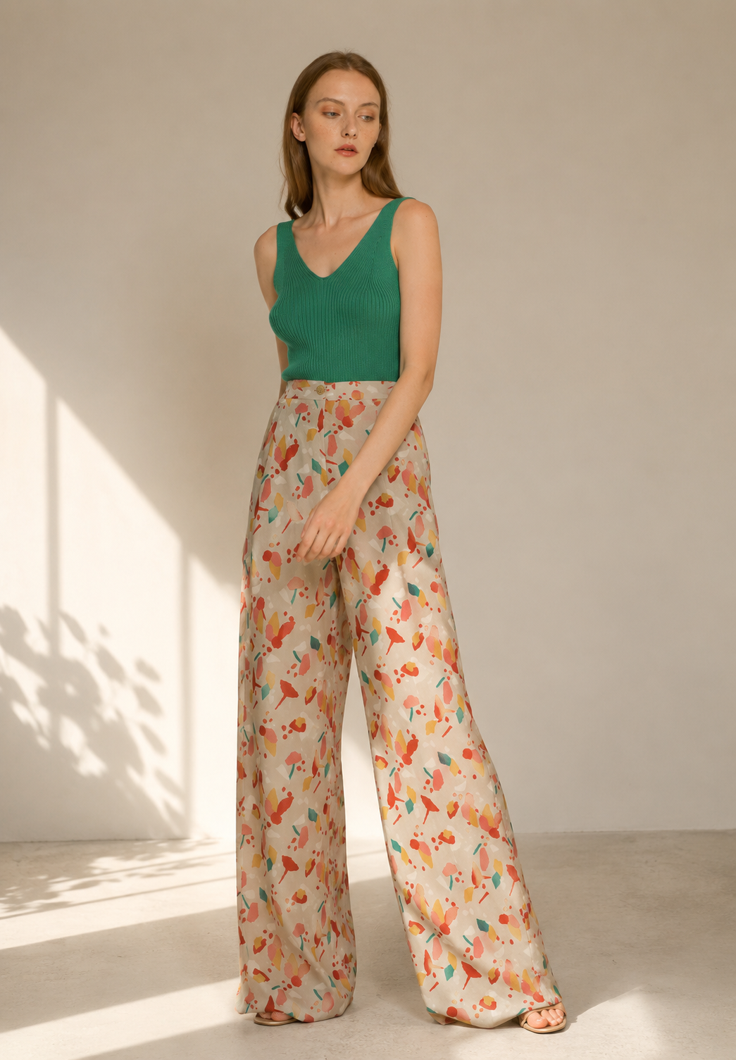 GLOSSY BLUE high flared trousers