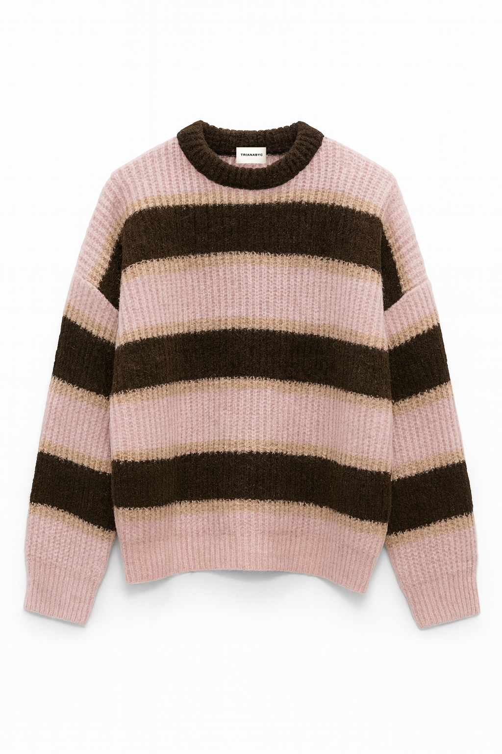Jersey de punto EDIMBURGO RAYAS ROSA CHOCO