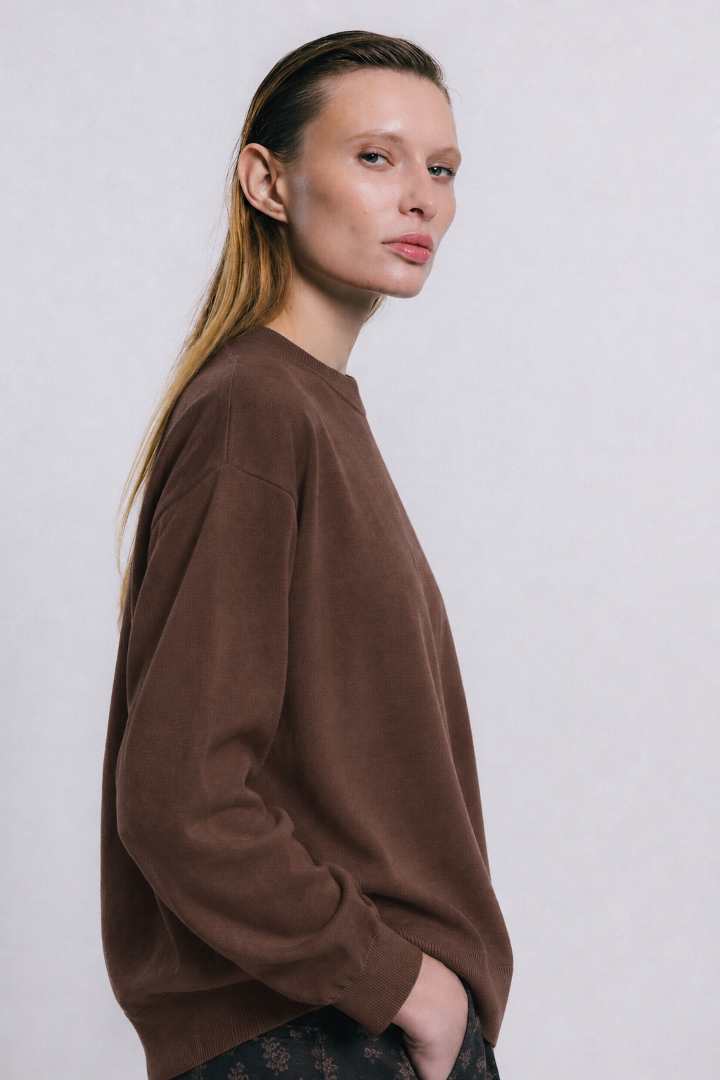 Jersey ELVAS de punto fino CHOCOLATE