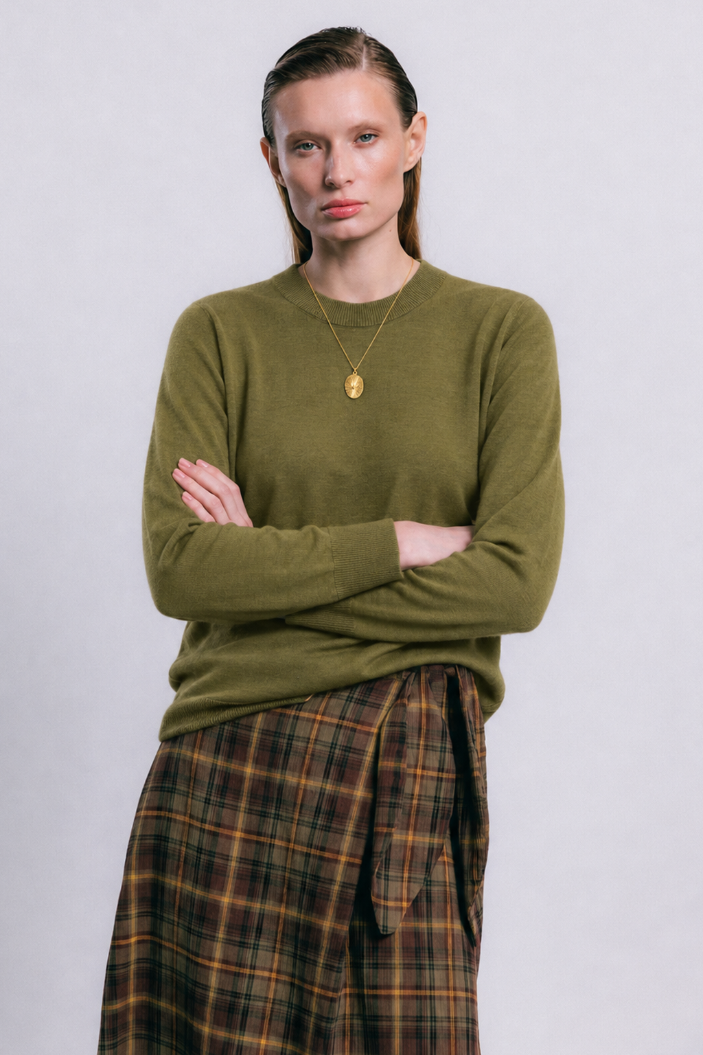 Jersey ELVAS de punto fino VERDE OLIVA