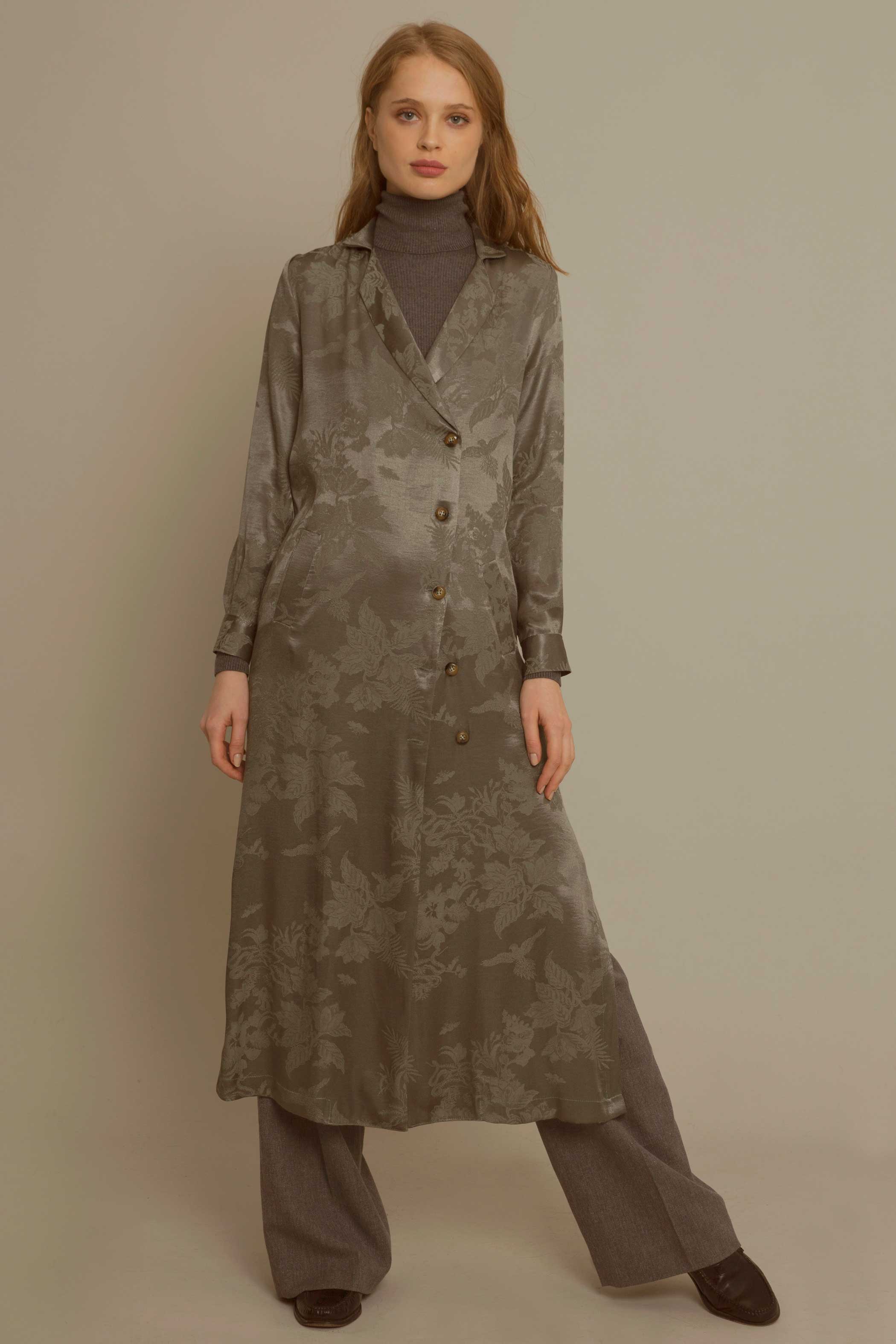 Manteau Robe jacquard VERT