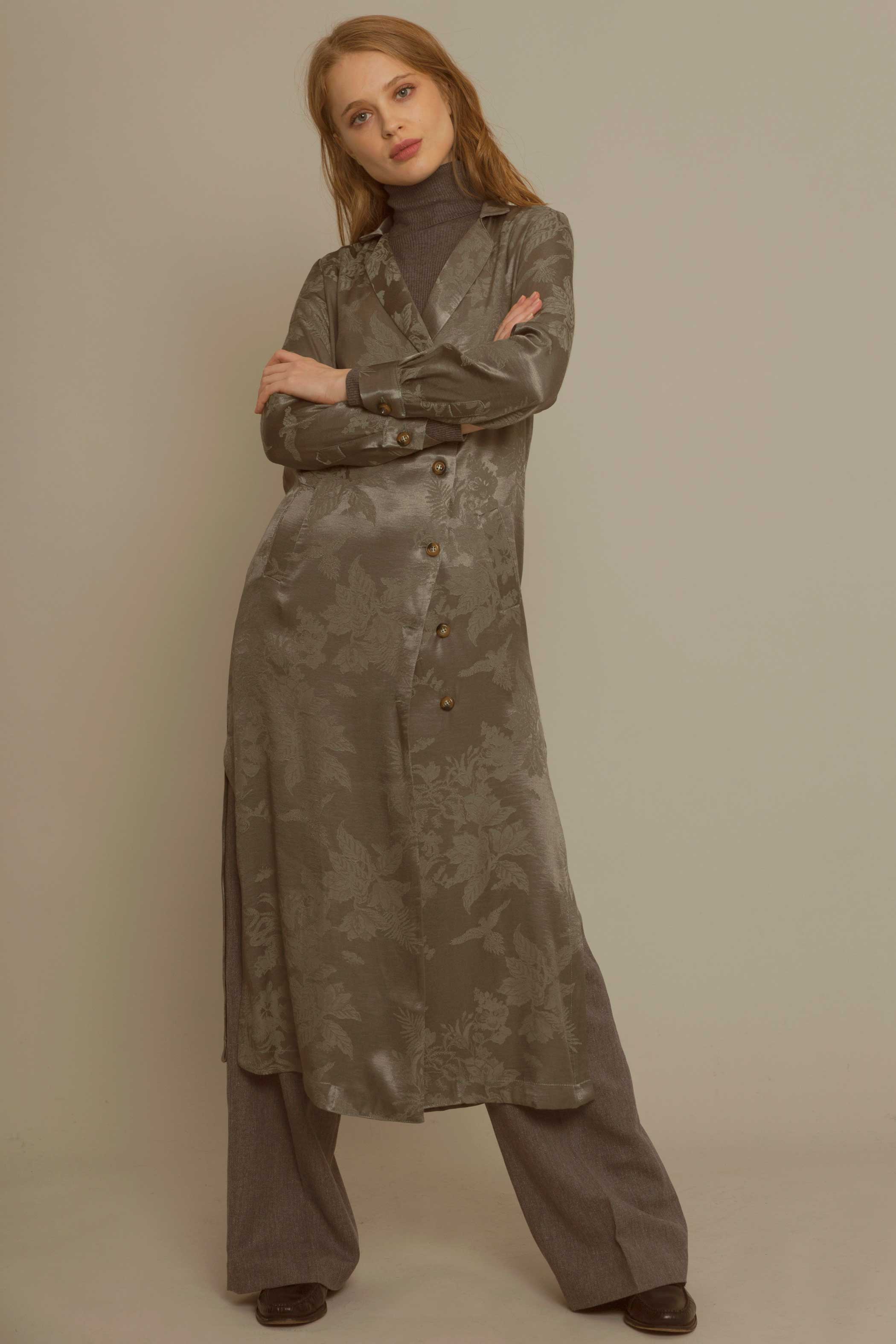 Manteau Robe jacquard VERT