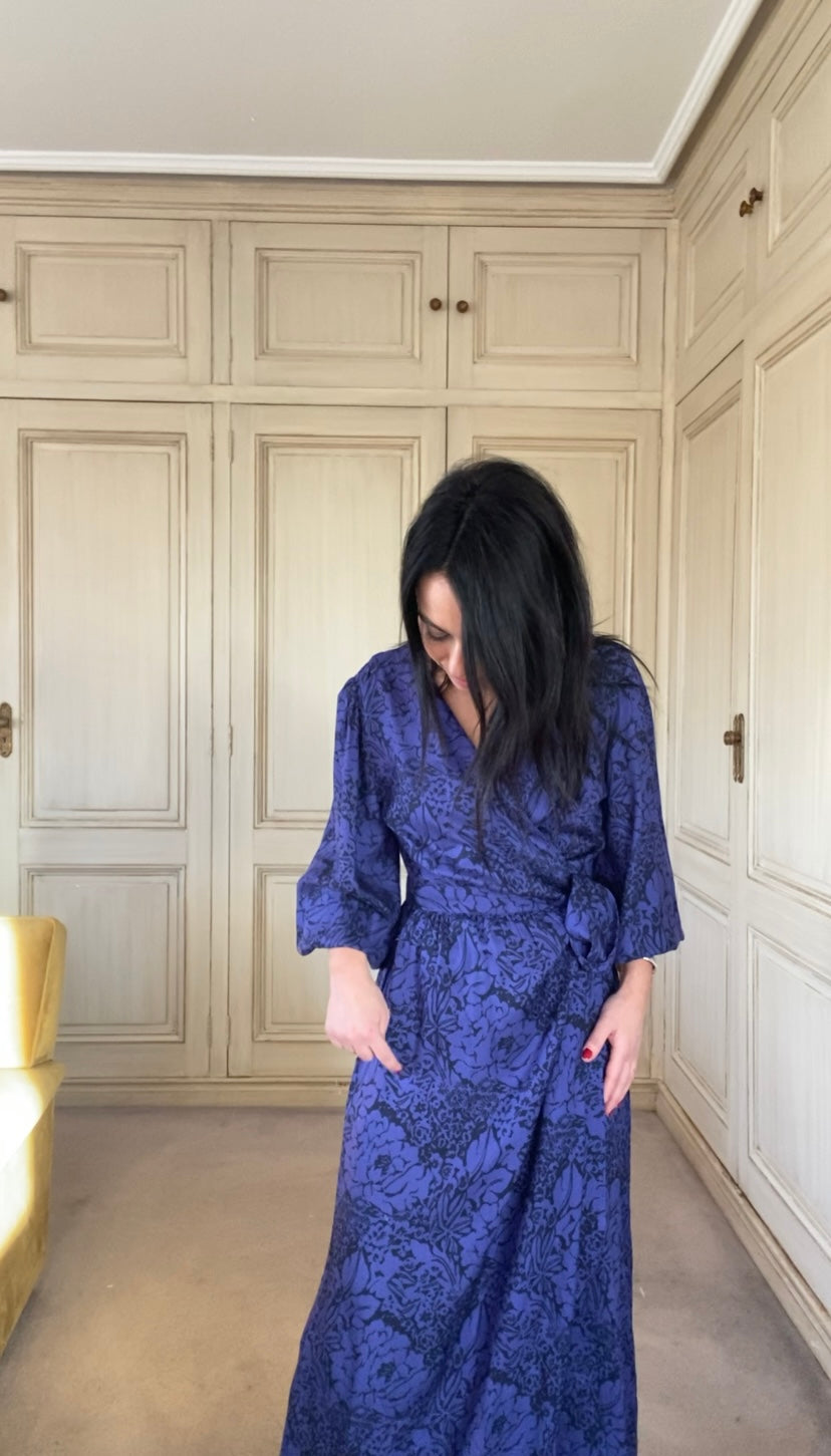 Vestido cruzado  flower night