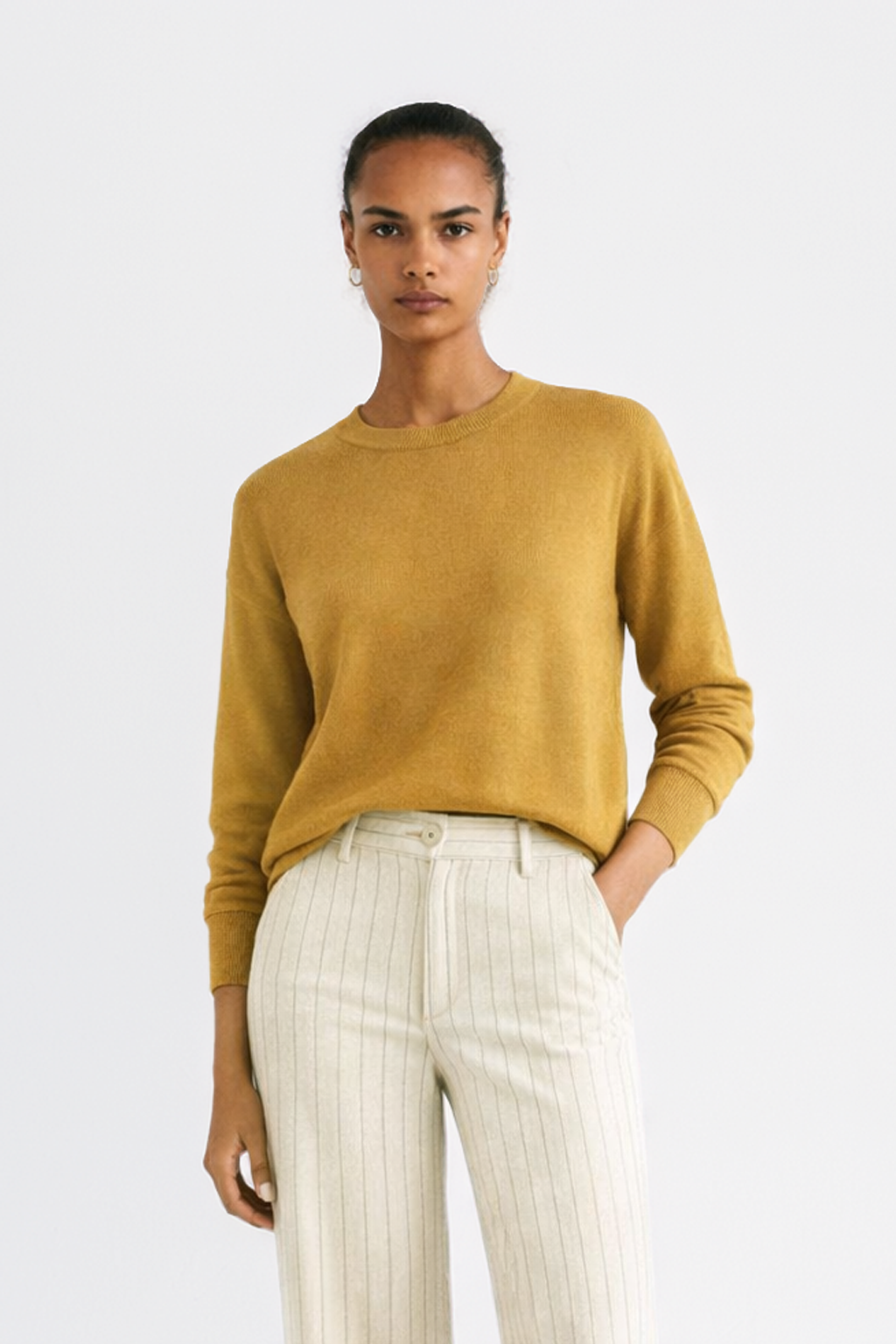 Jersey de punto fino Elvas mostaza