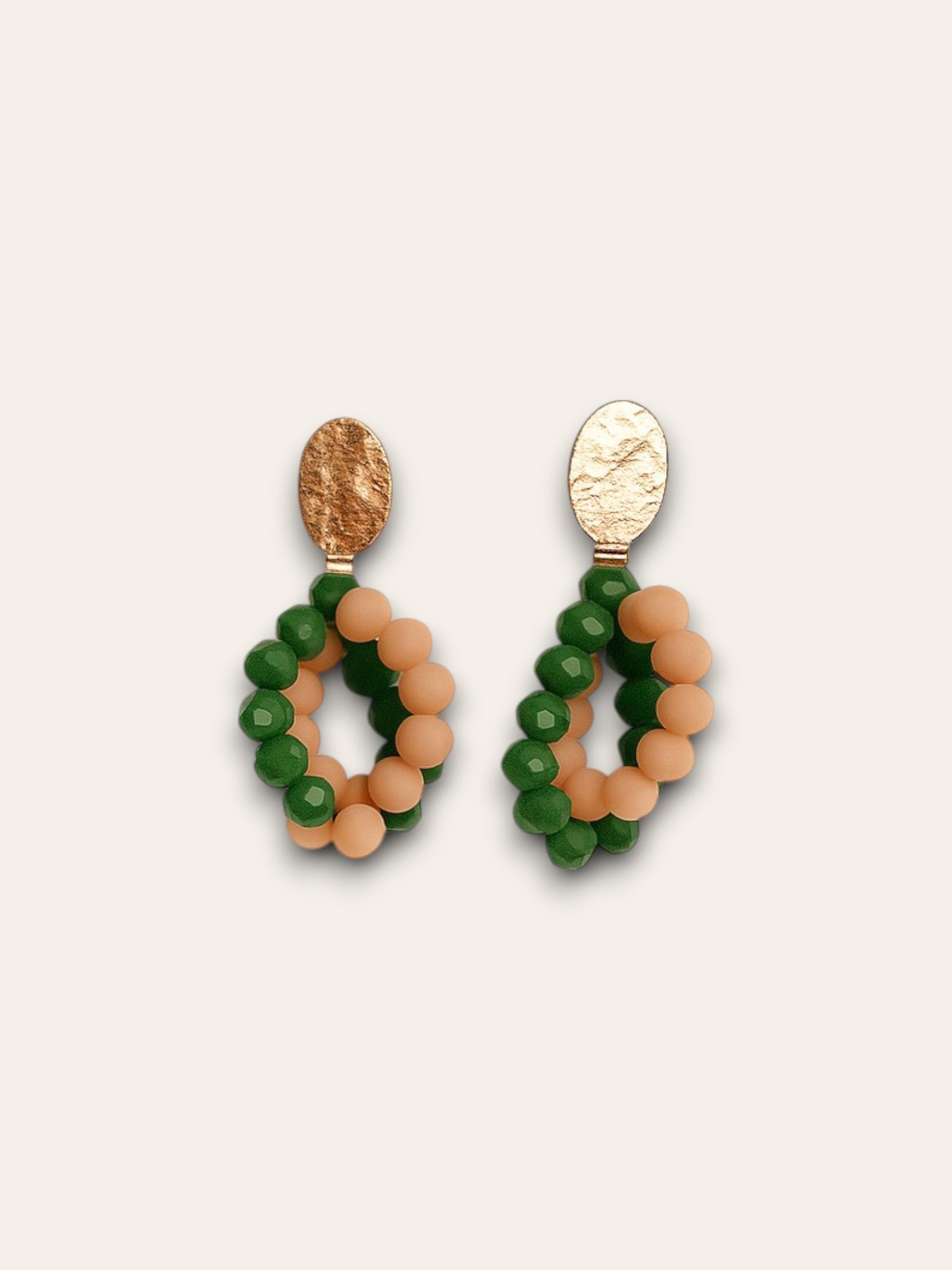 Pendientes boston verde y rosa