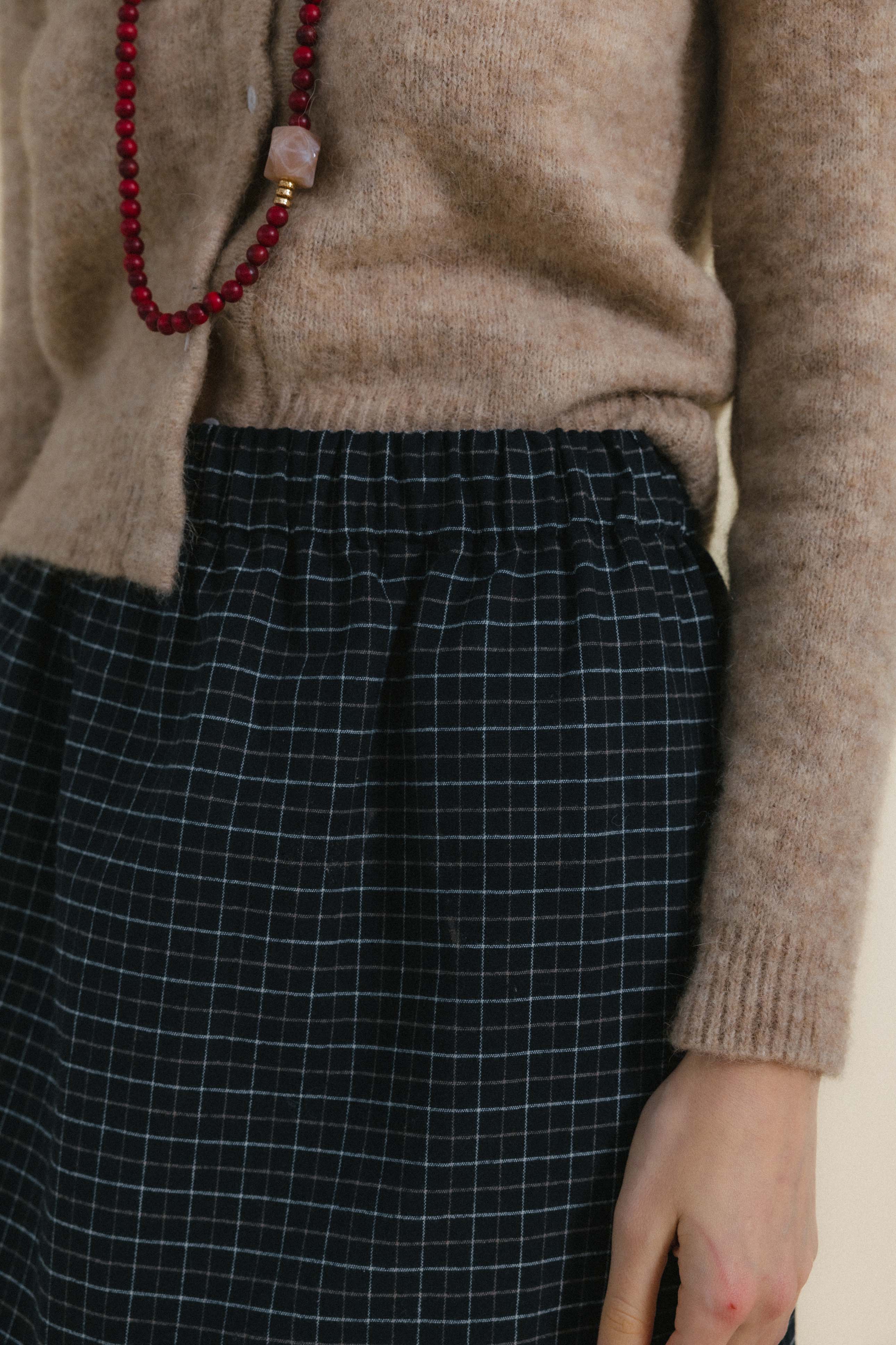 Chaqueta de punto DINA BEIGE. Baby alpaca y lana merino.