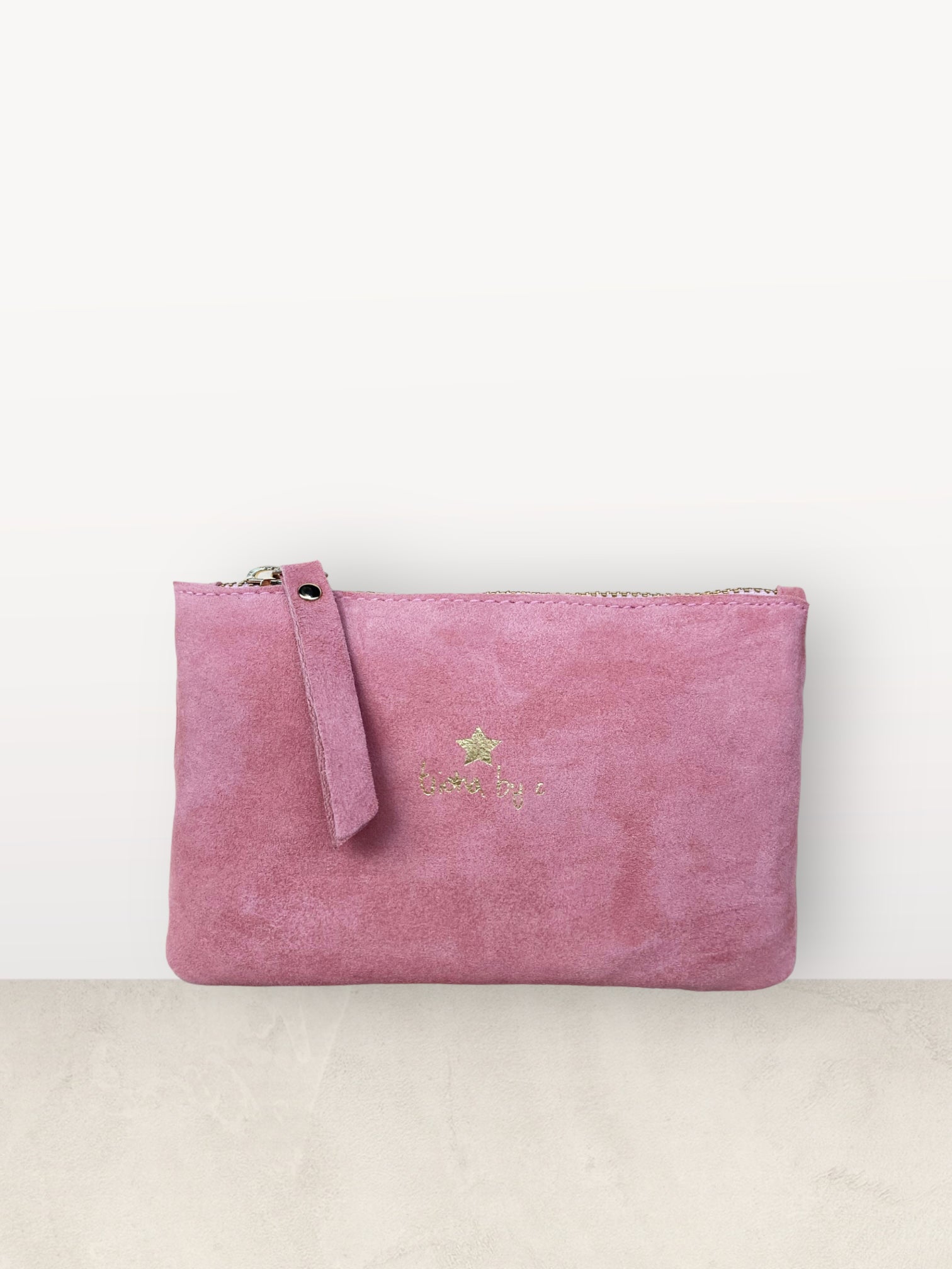 Pink suede wallet