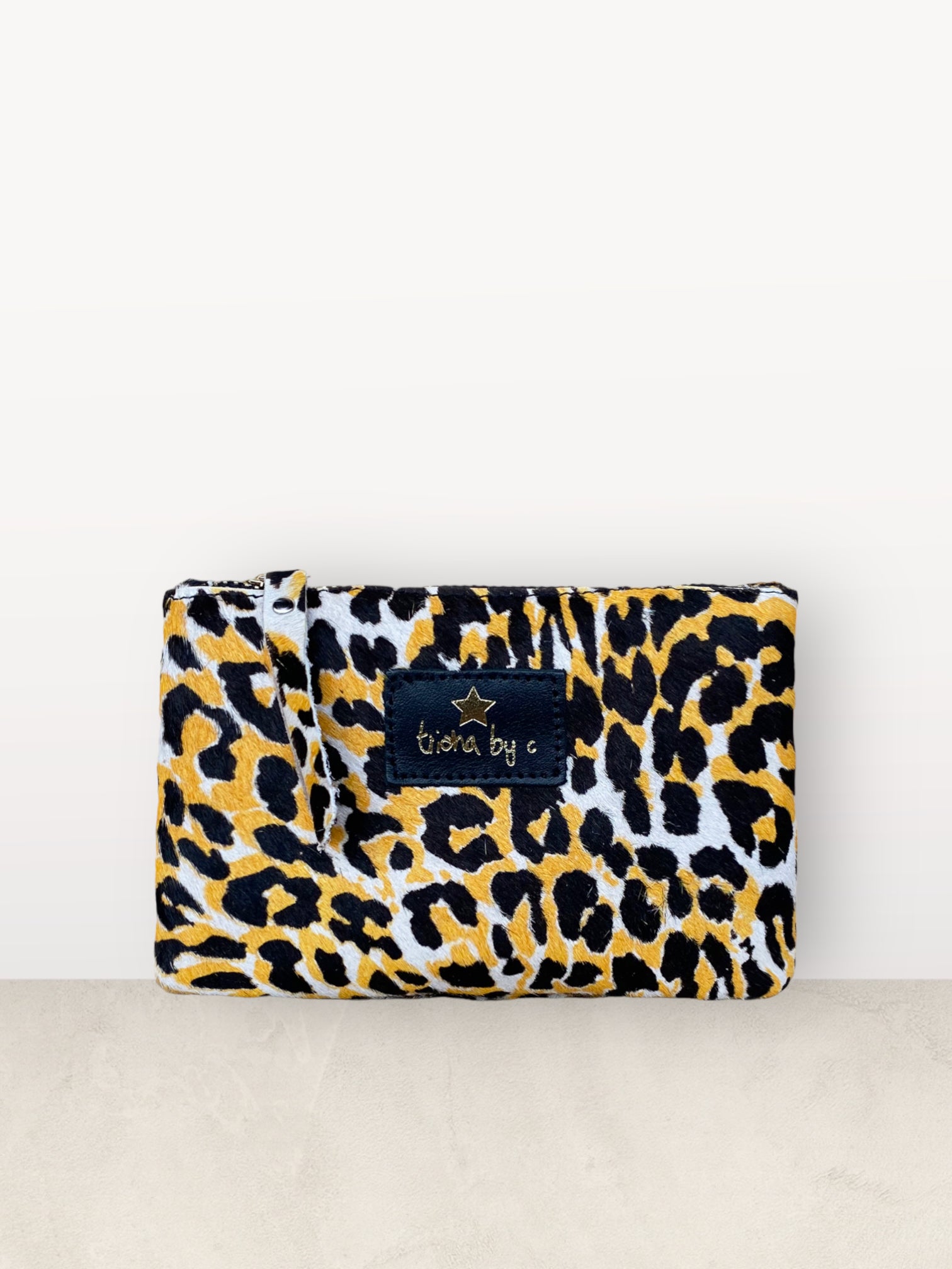 Animal print leather wallet