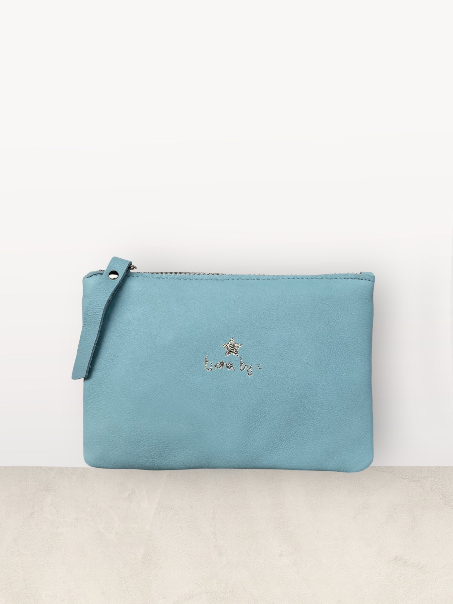 Aqua leather wallet