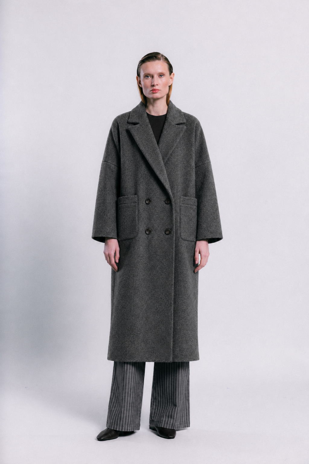 Abrigo Bergen gris de lana