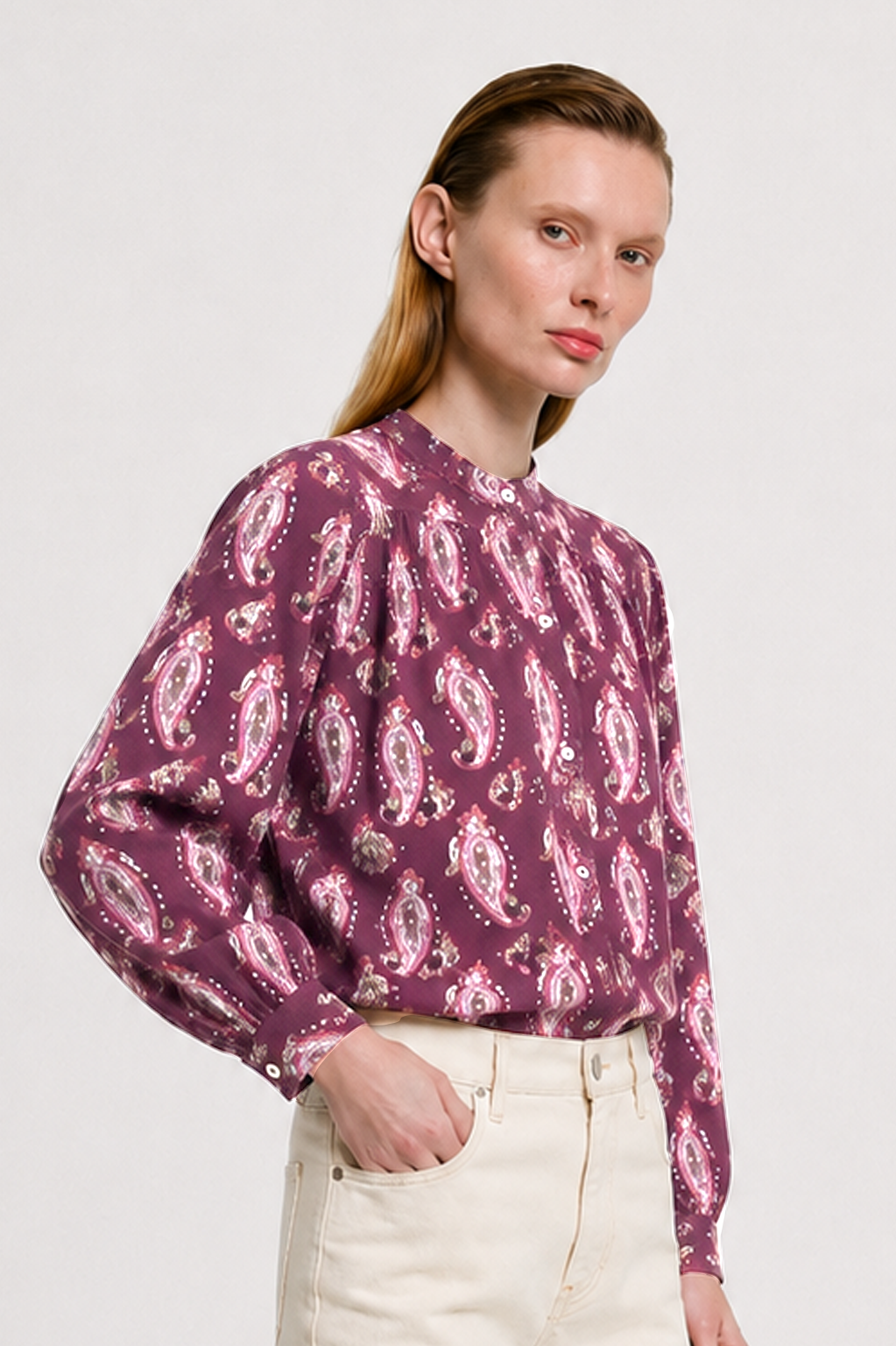 Blusa sidney pasley burdeos
