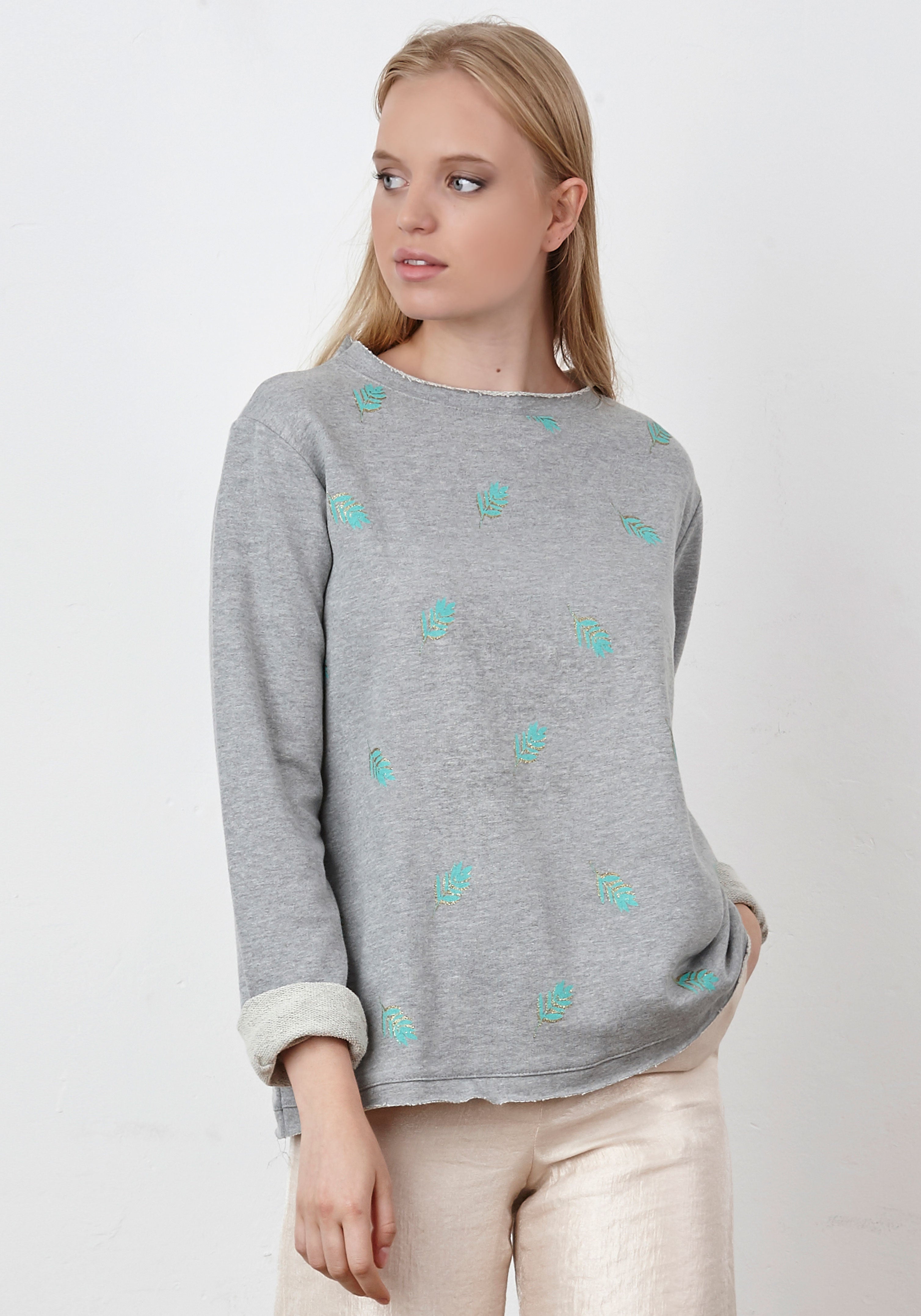 GRAY sweatshirt with branch print