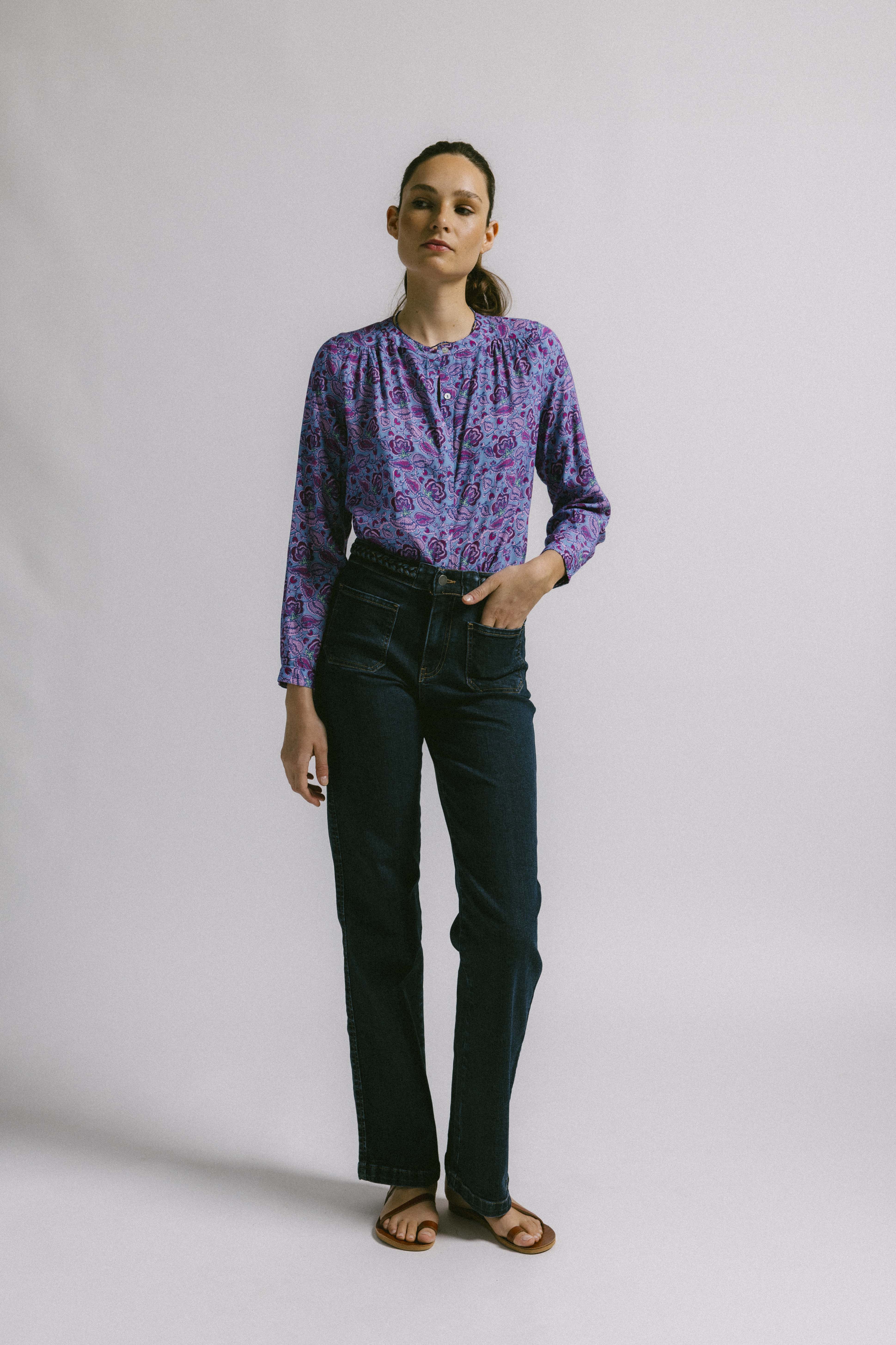 Blusa melbourne floral azul