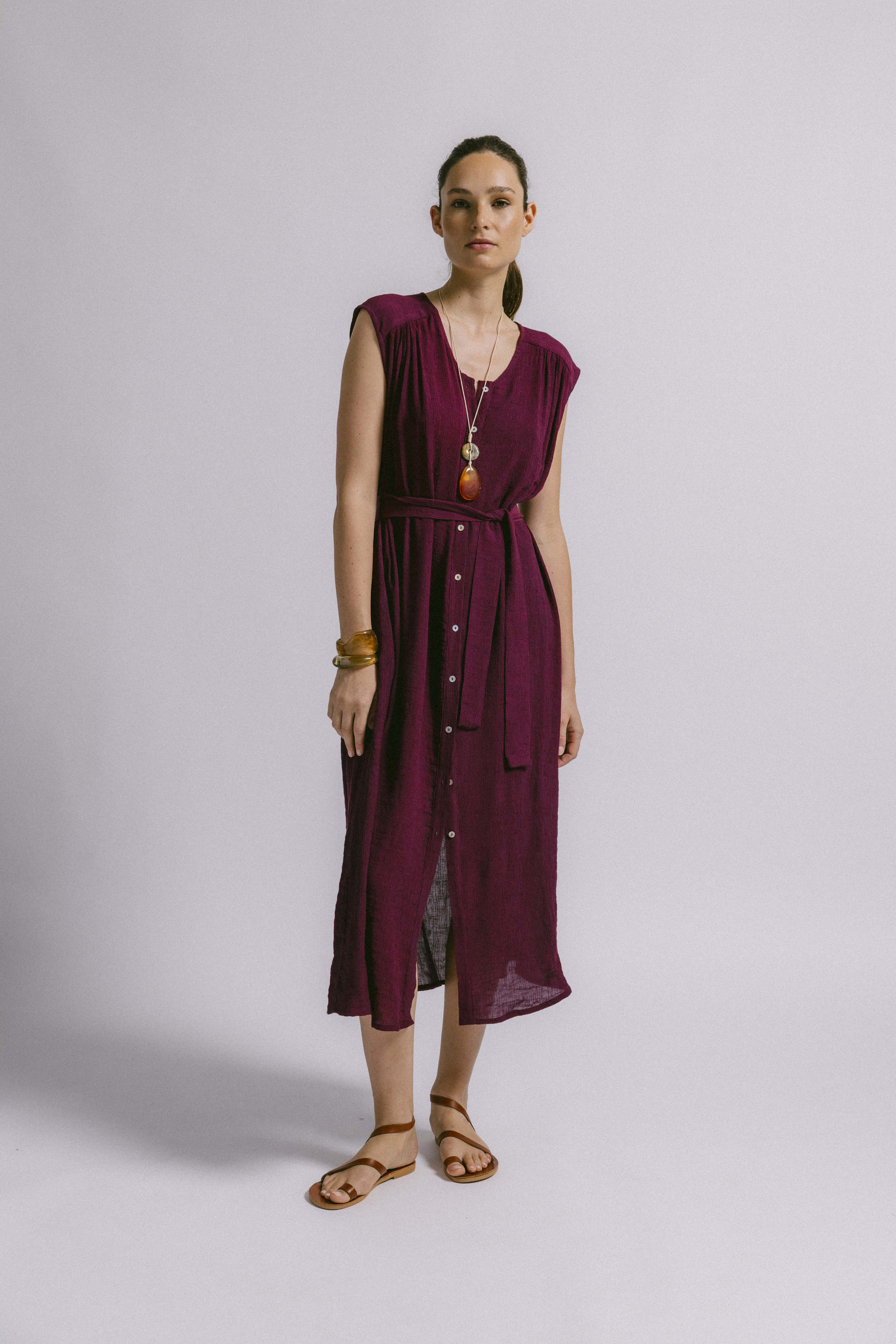 Vestido olimpia burdeos