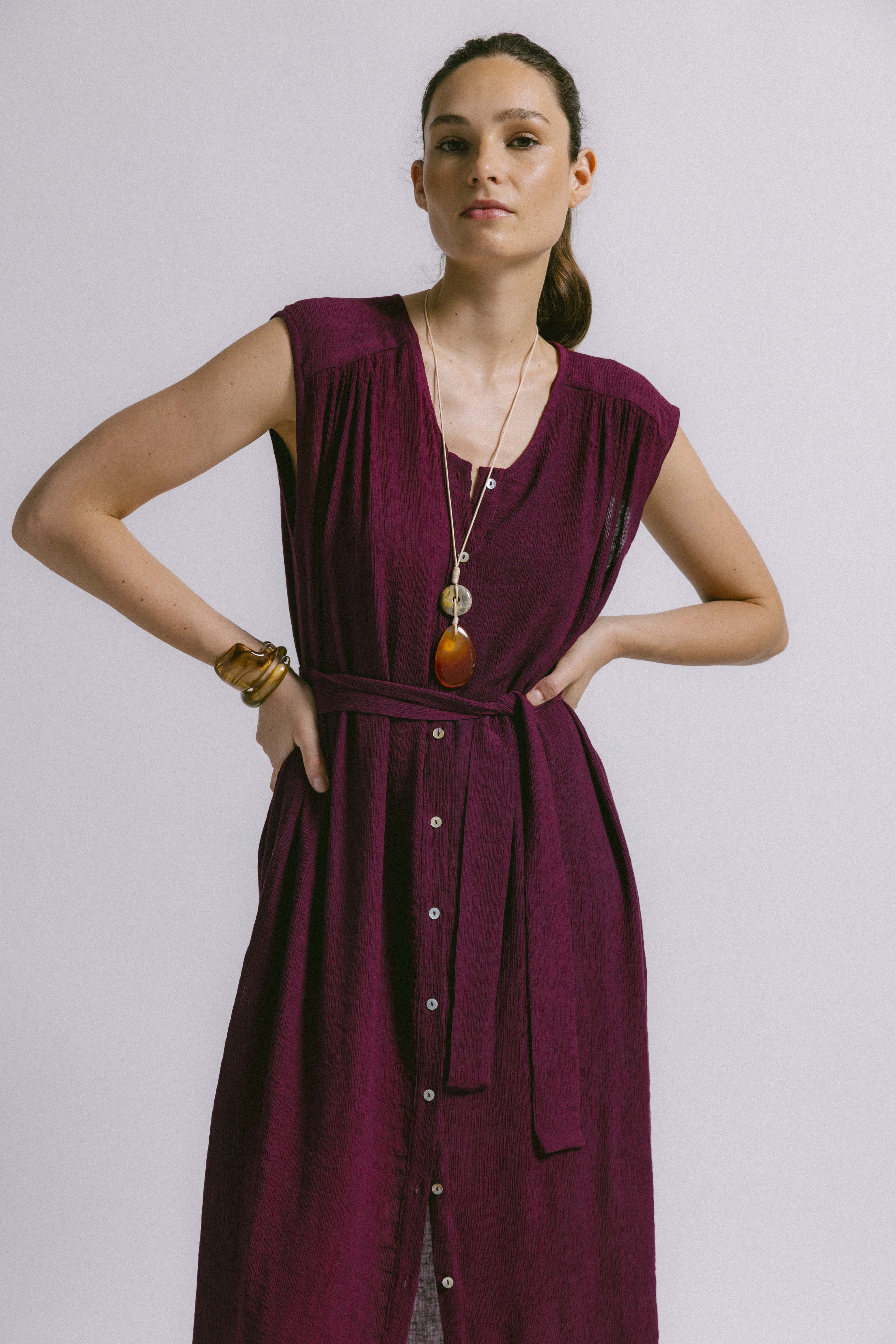 Vestido olimpia burdeos