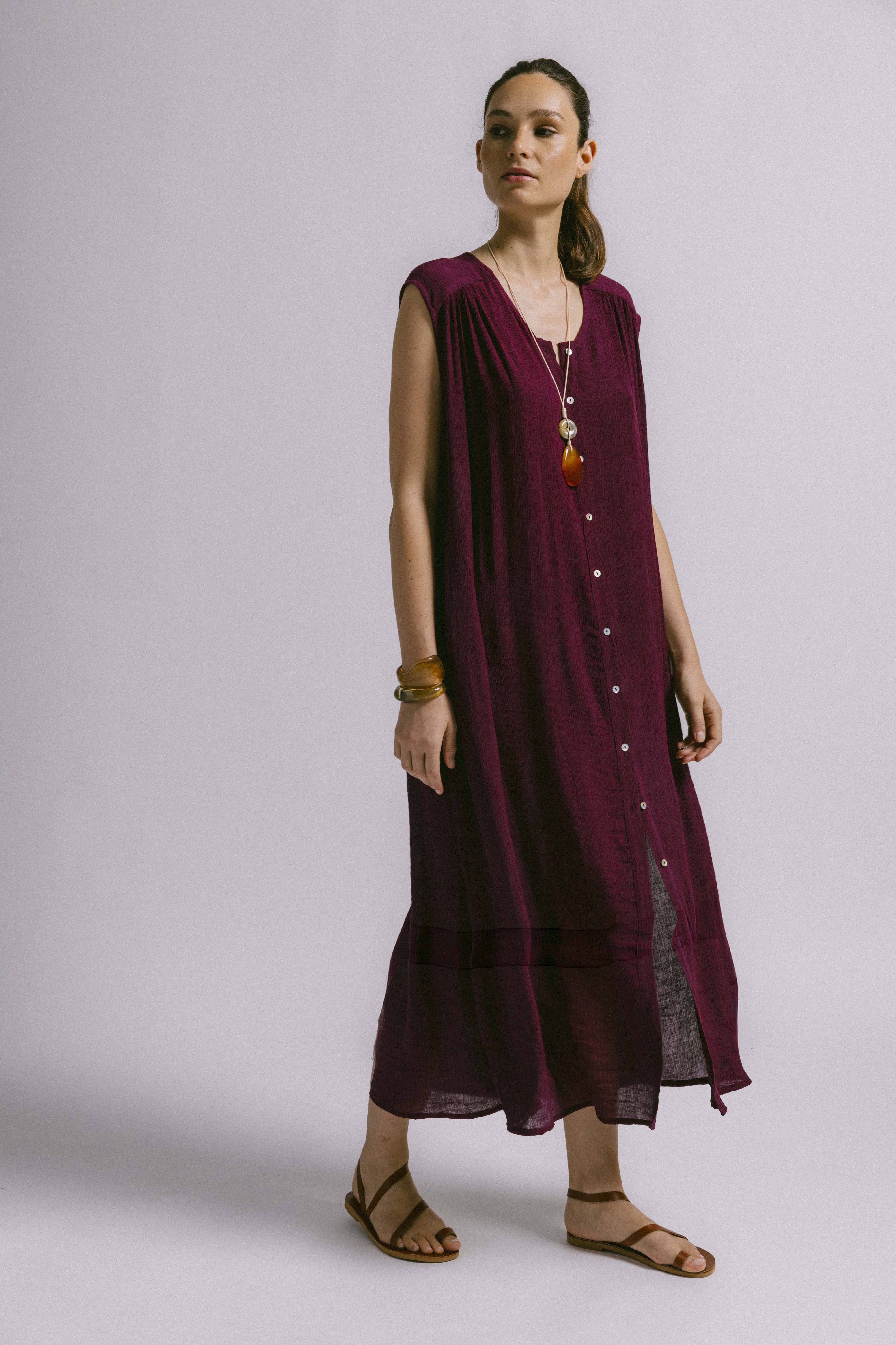 Vestido olimpia burdeos