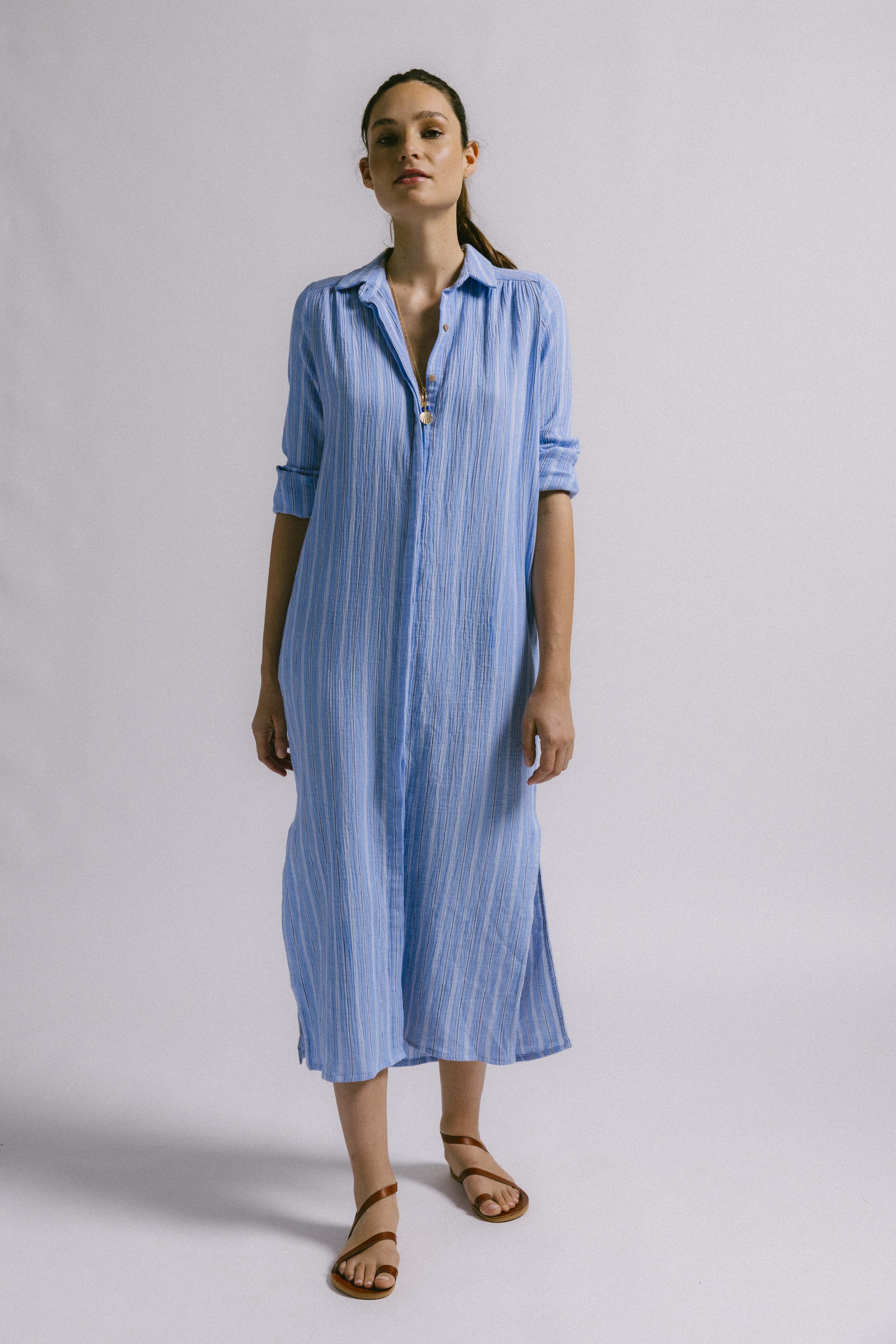 Vestido capira raya azul