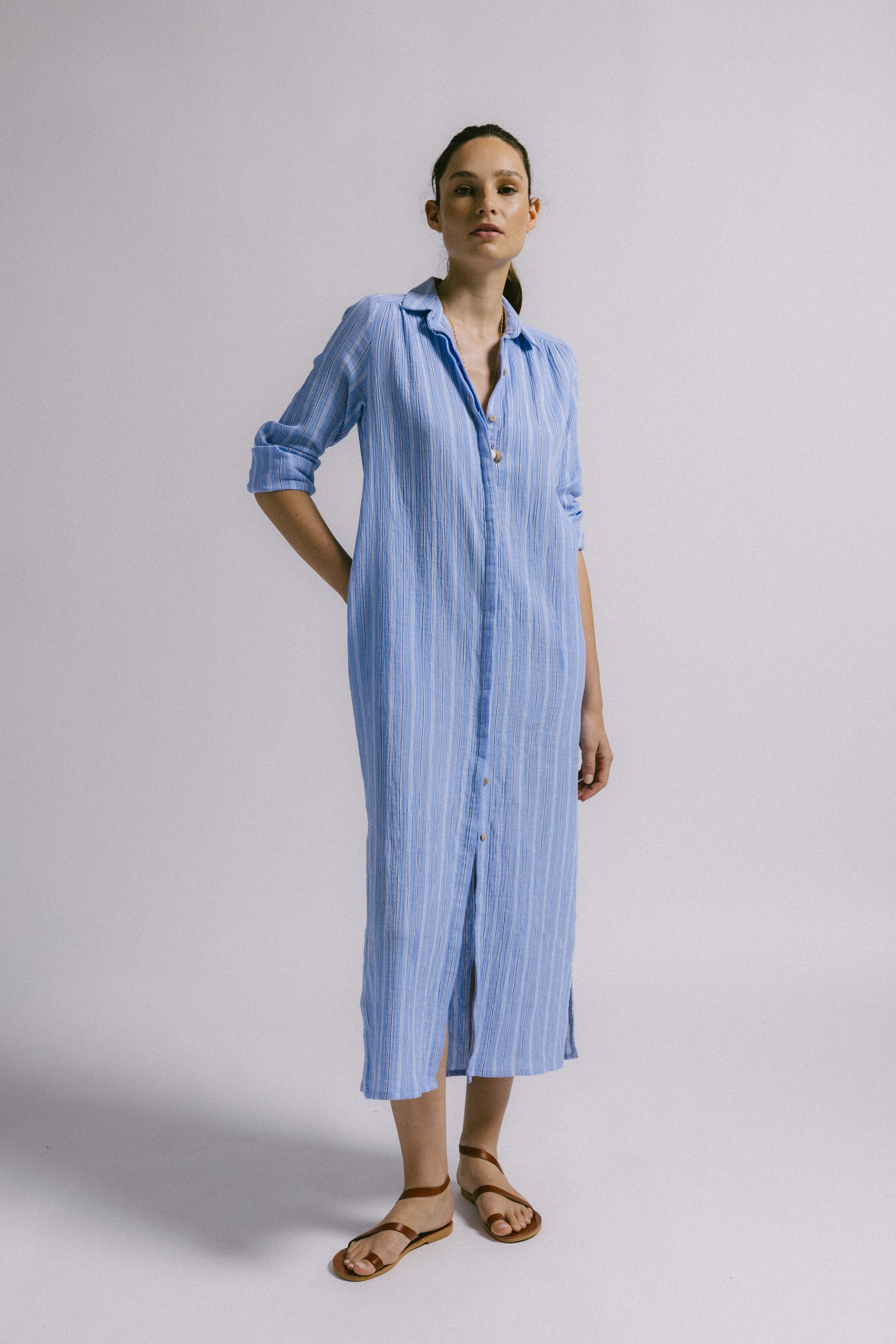 Vestido capira raya azul