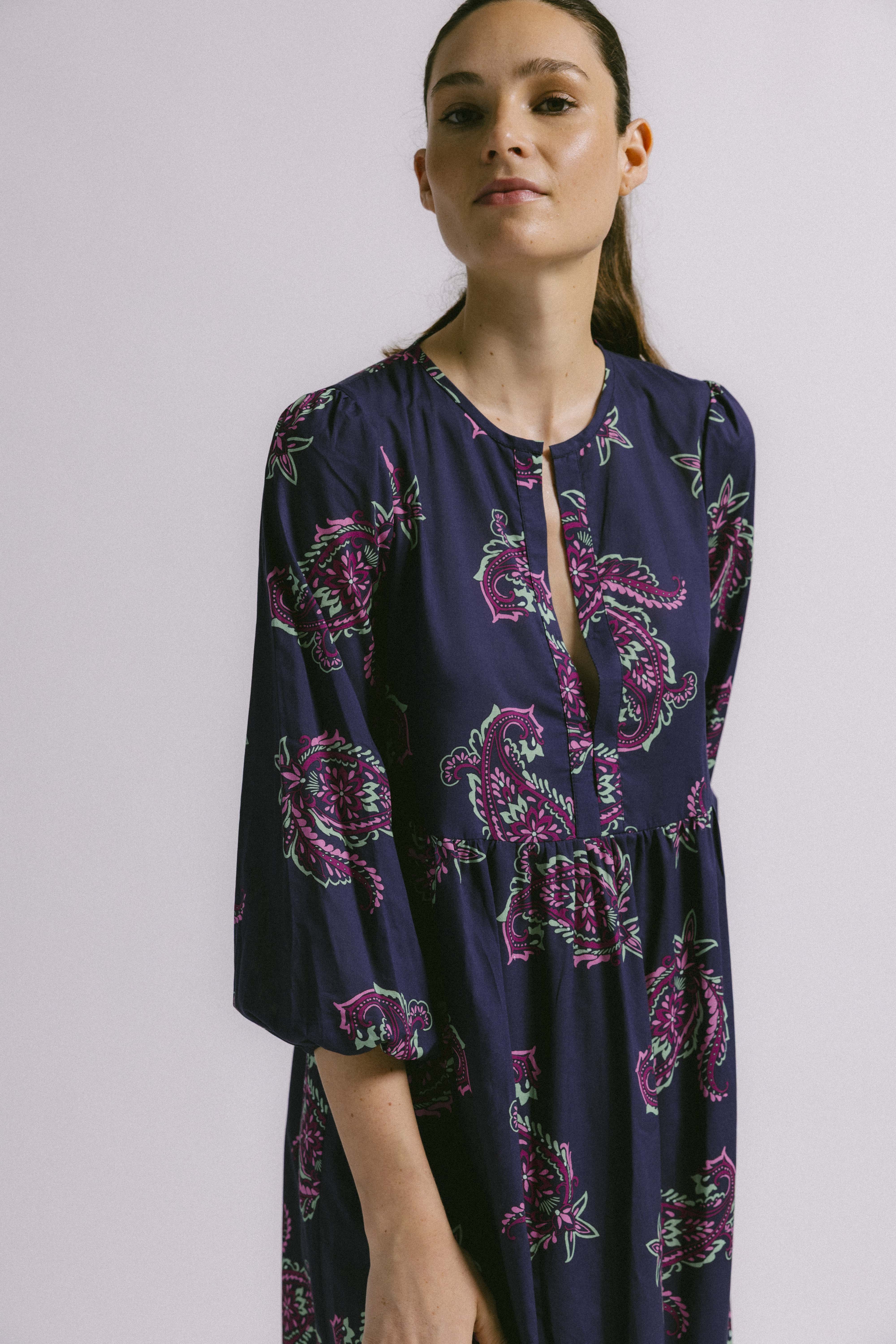 Vestido brandon pasley navy