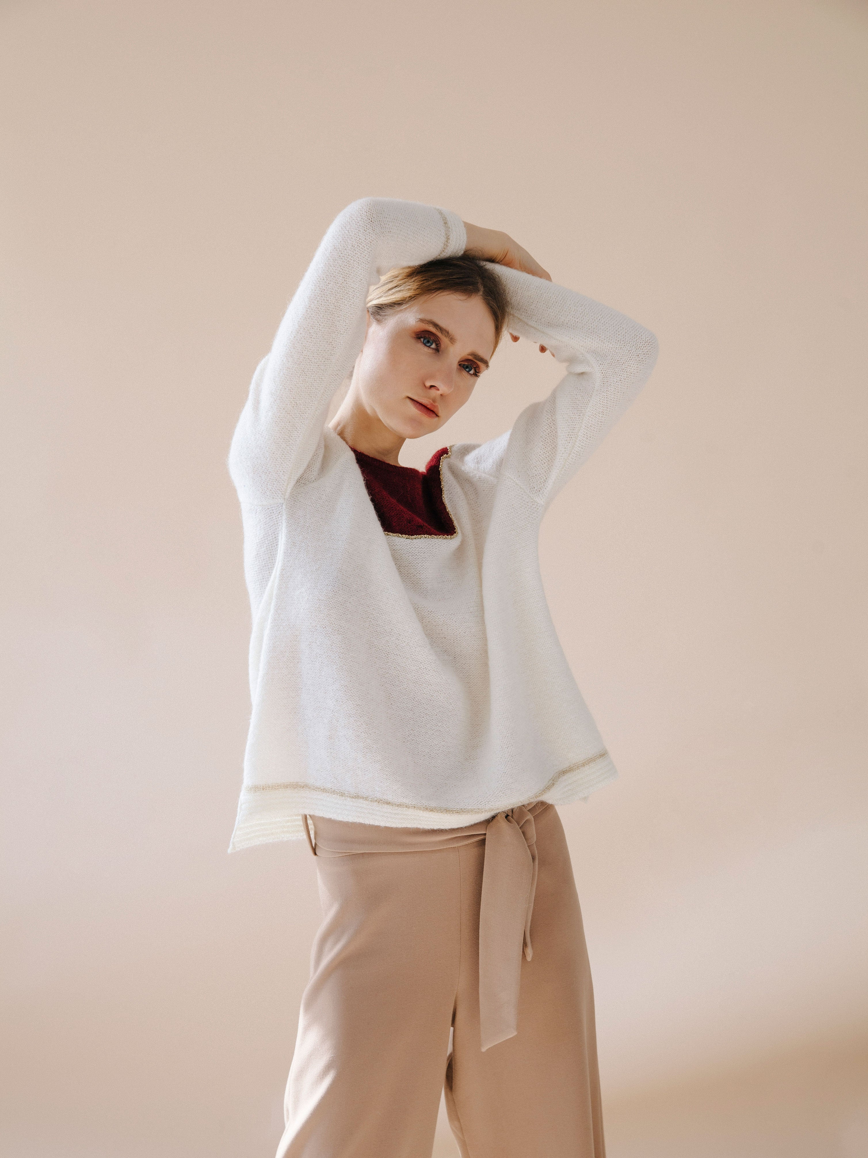 Pantalón culotte BEIGE crepe