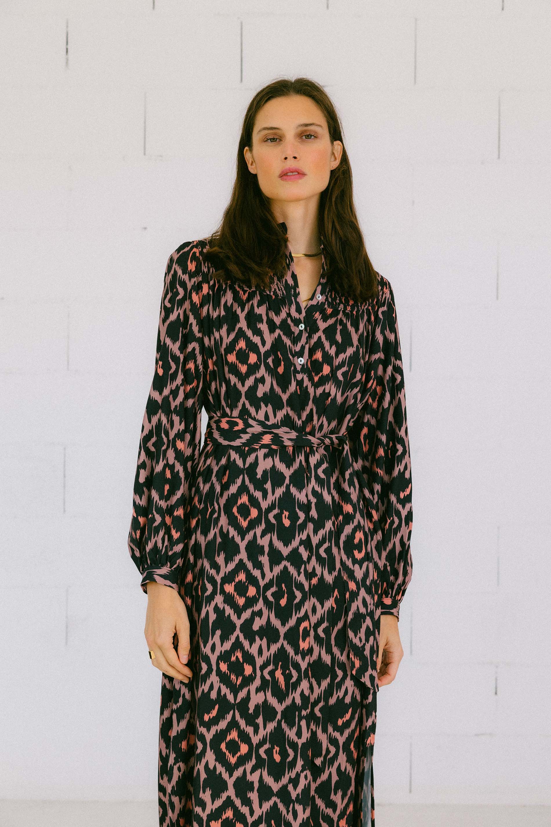 Vestido manga larga print GEOMETRIC FARO