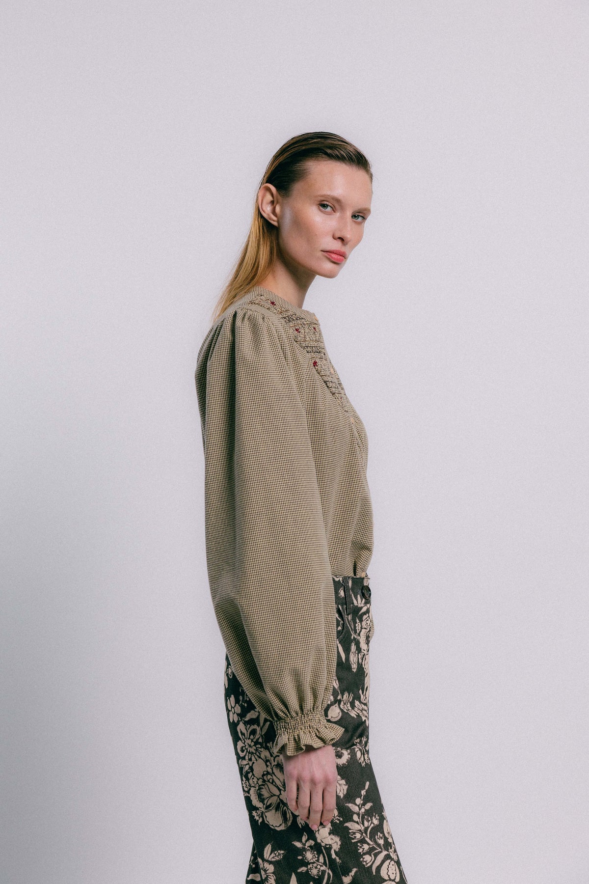 Blusa cuadro vichy VOL bordada