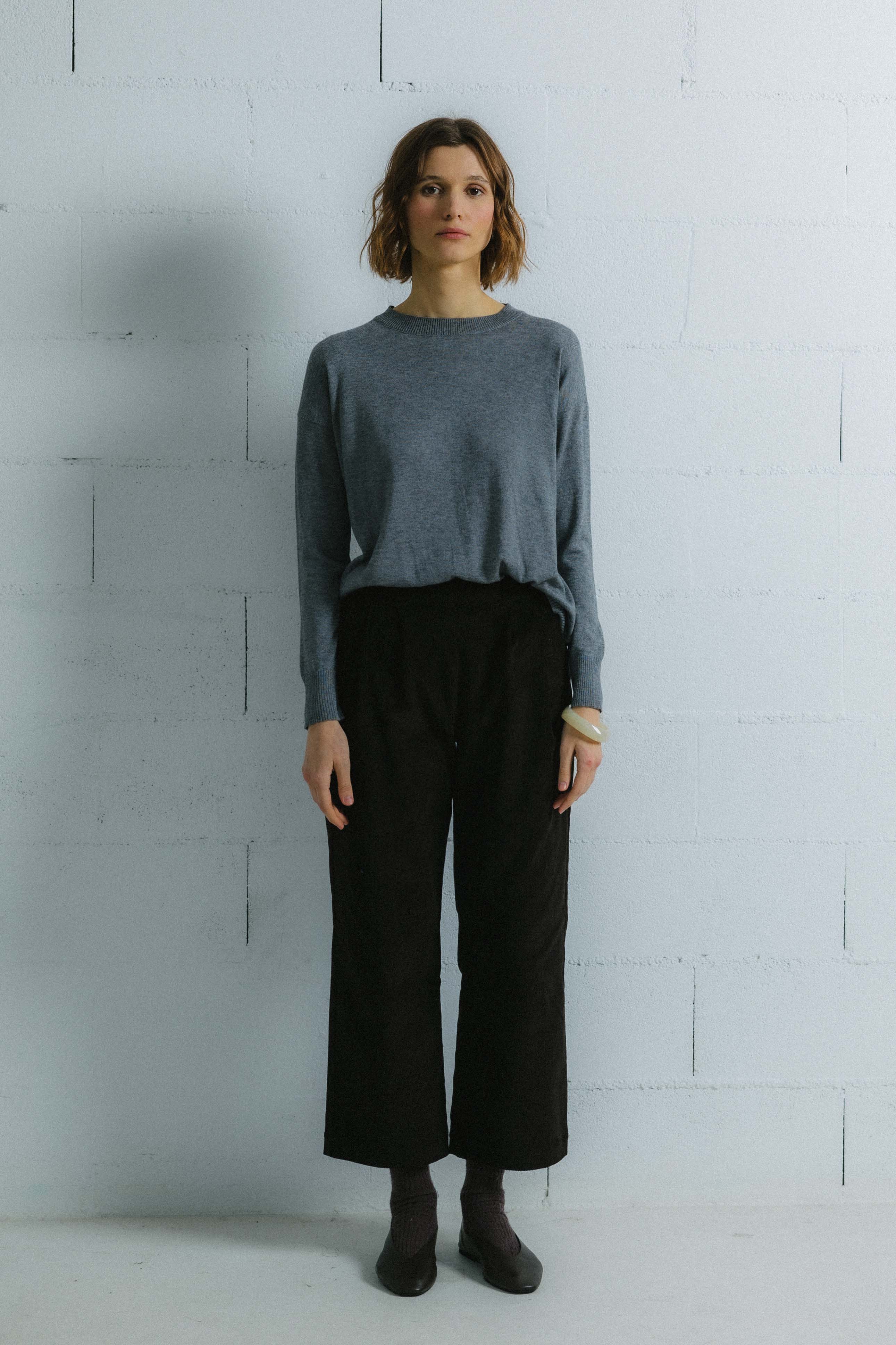 Jersey de punto fino LANA ELVAS GRIS.