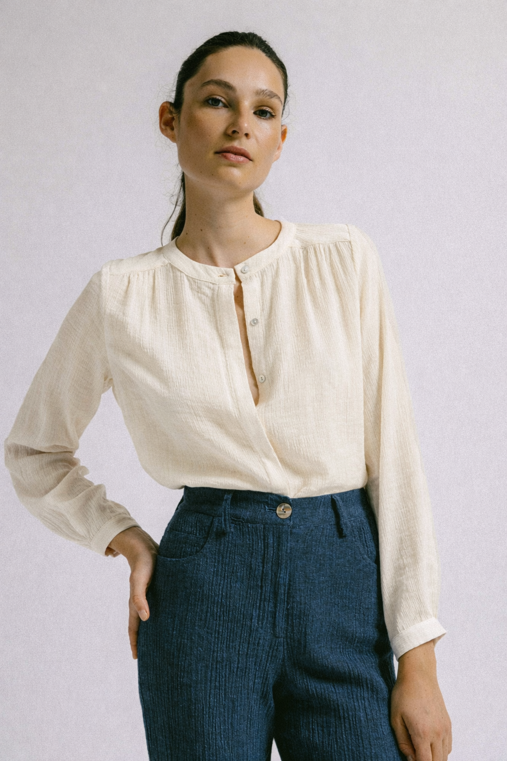 Blusa melbourne crinkle cruda