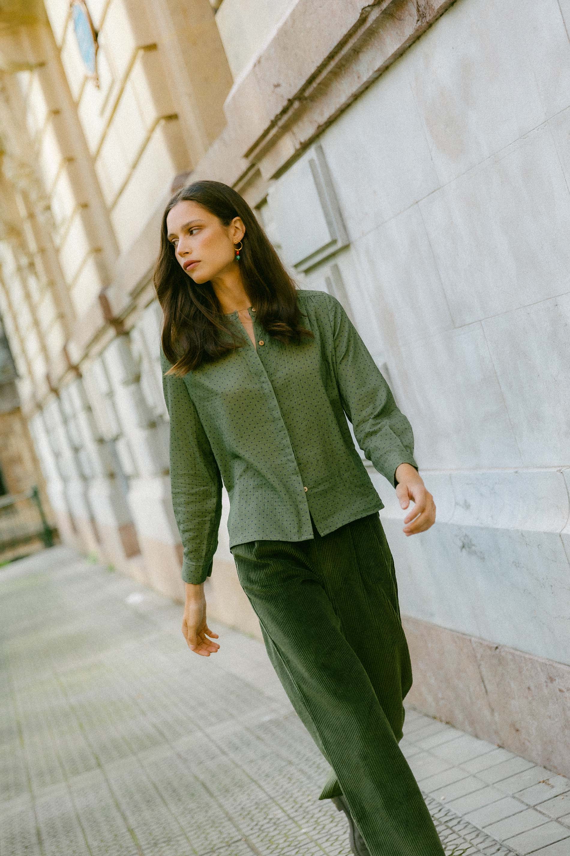 Blusa MELBOURNE motas verdes