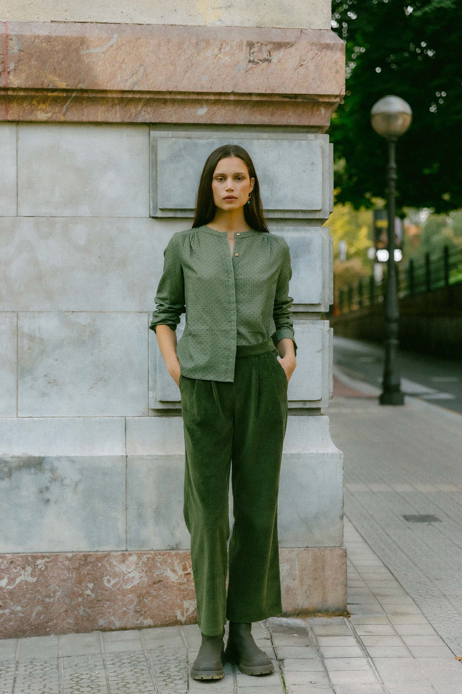 Blusa MELBOURNE motas verdes