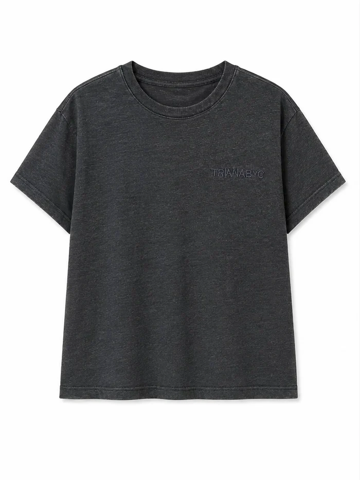 Camiseta gris bordado TRIANABYC