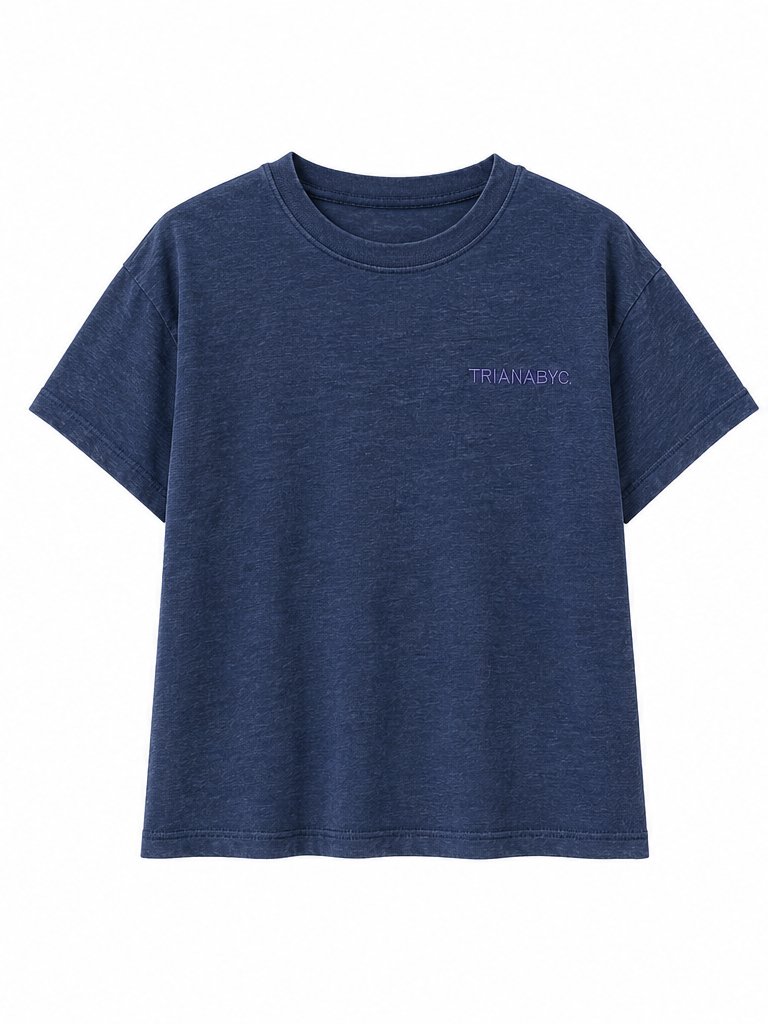 Camiseta azul marino bordado TRIANABYC
